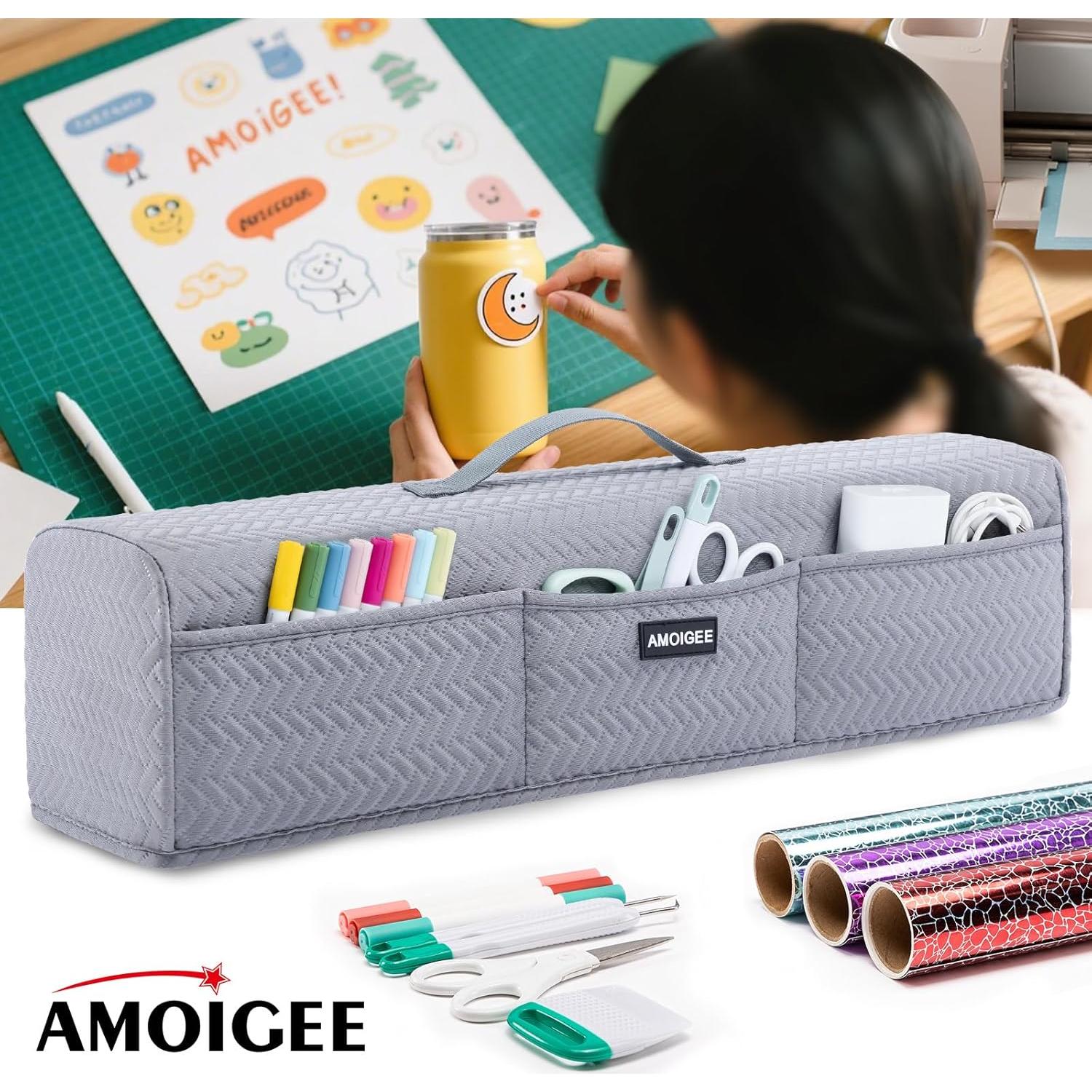 Funda de Polvo AMOIGEE para Cricut Maker 4 y Explore 4 - Gris