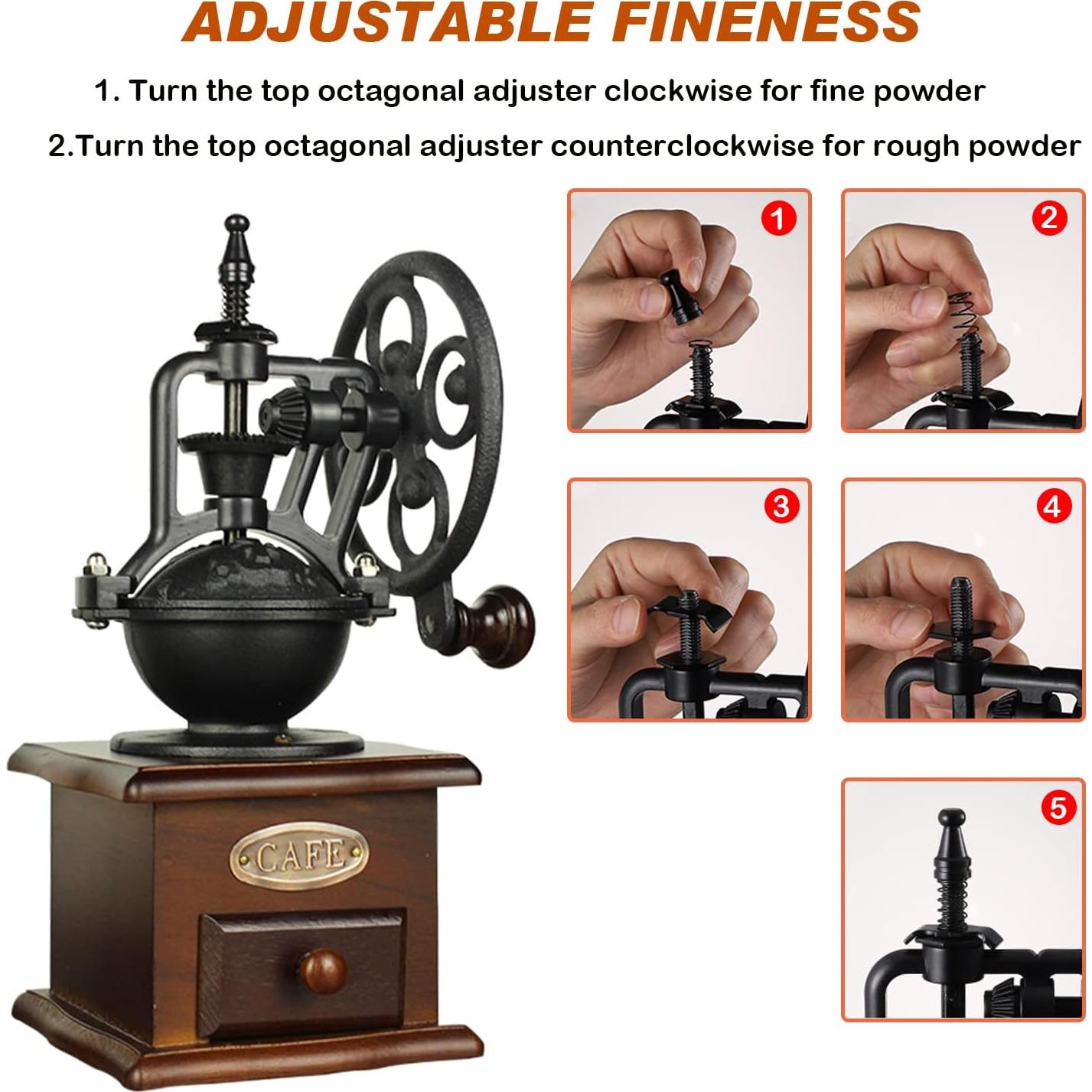 Molino de Café Manual YUEHUA de Madera Vintage 1.09 kg