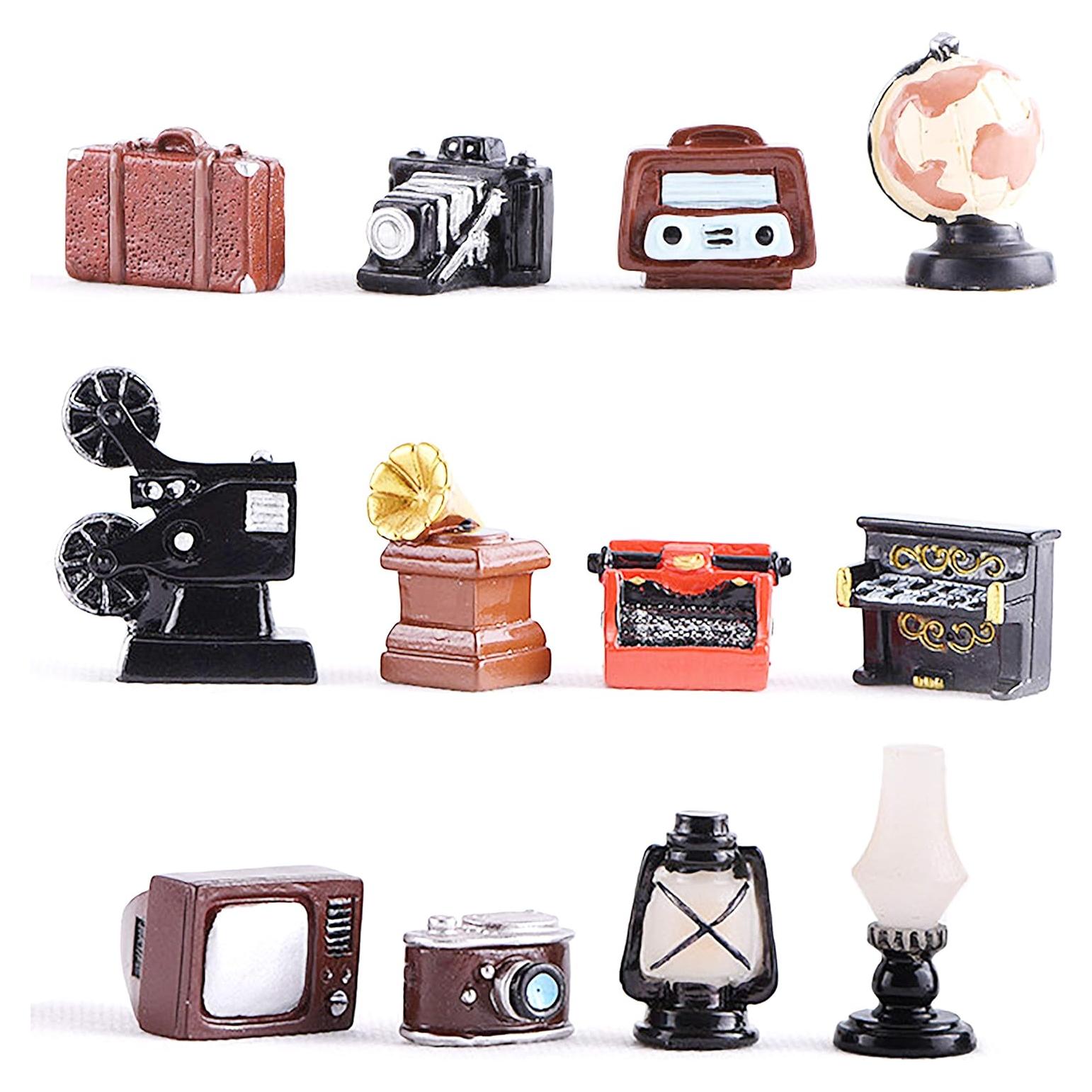 12 Accesorios Miniatura Retro para Casa de Muñecas - Inheming