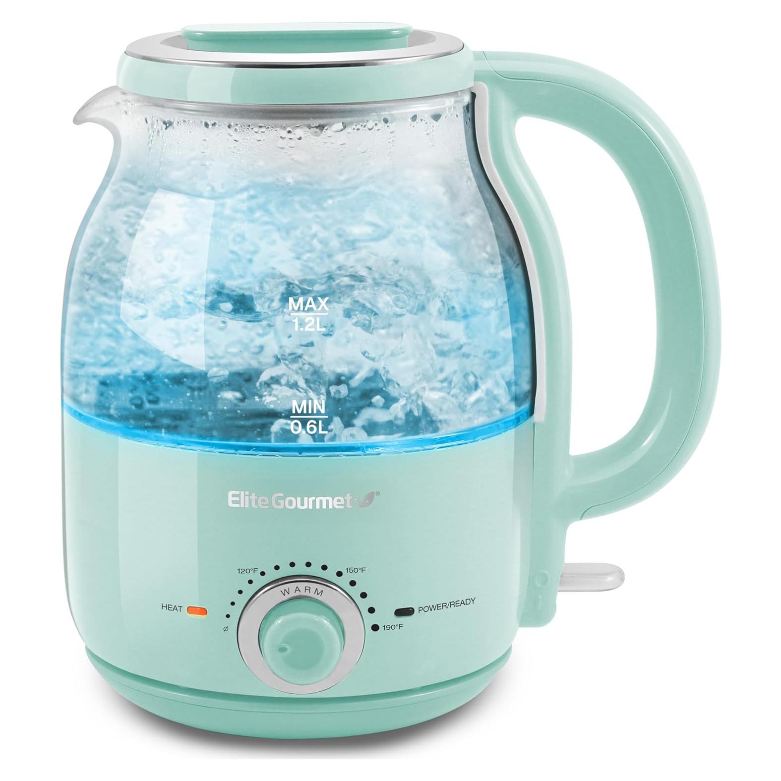 Hervidor Eléctrico Elite Gourmet EKT1220M 1.2L Vidrio BPA Libre