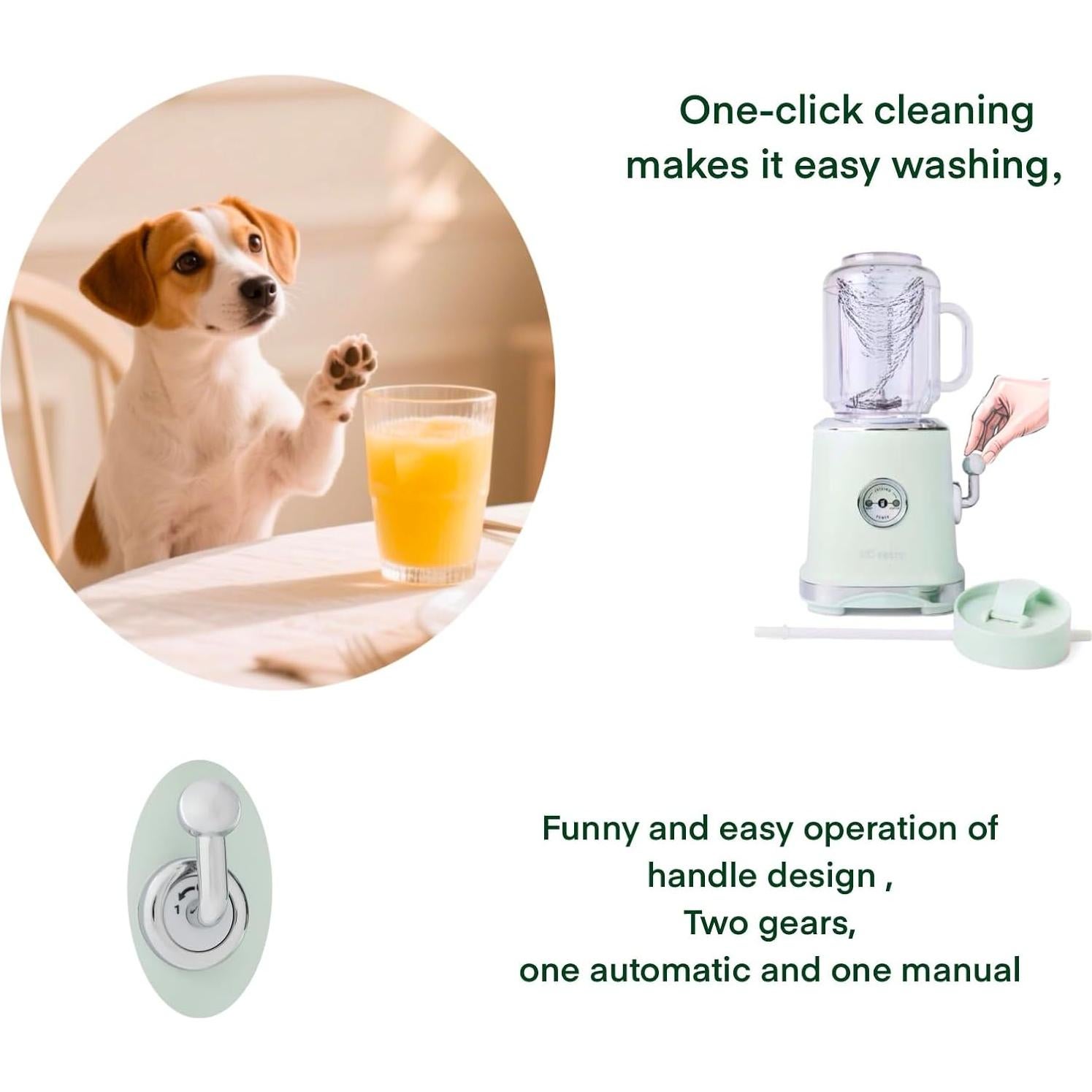 Licuadora Smoothie Retro EC Retro 300W 2 Velocidades Verde