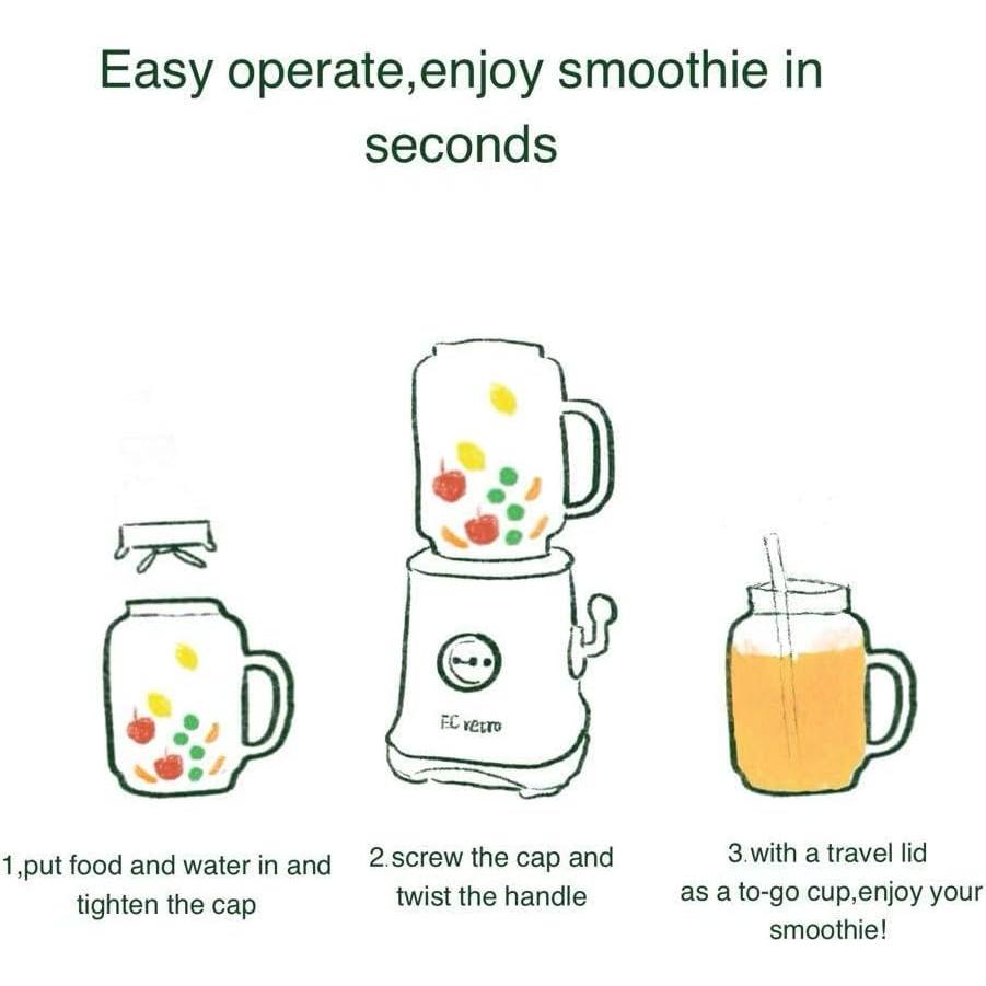 Licuadora Smoothie Retro EC Retro 300W 2 Velocidades Verde