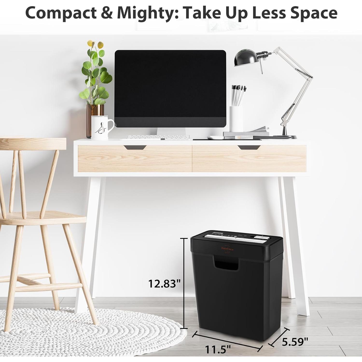 Mini Trituradora de Papel VidaTeco OS-611S-A 6 Hojas 1.42 kg