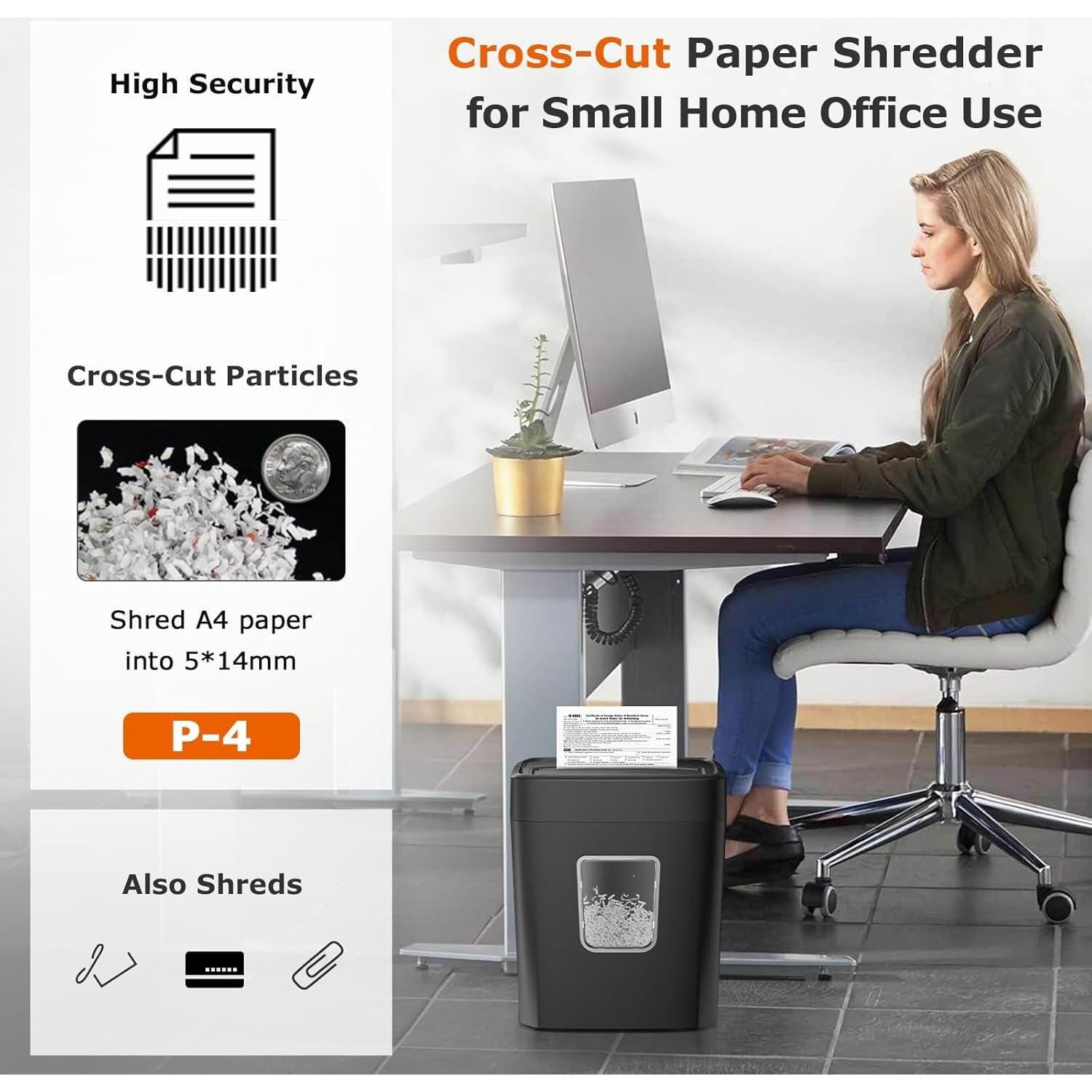 Destructora de Papel Bonsaii C261-C Corte Cruzado 8 Hojas