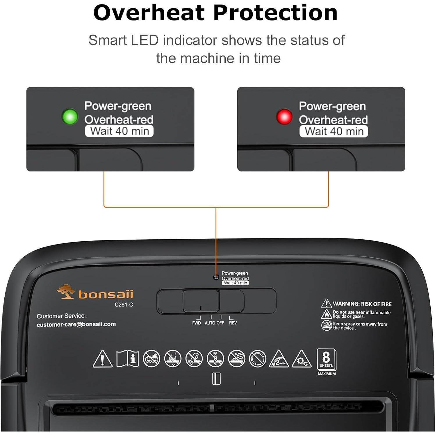 Destructora de Papel Bonsaii C261-C Corte Cruzado 8 Hojas