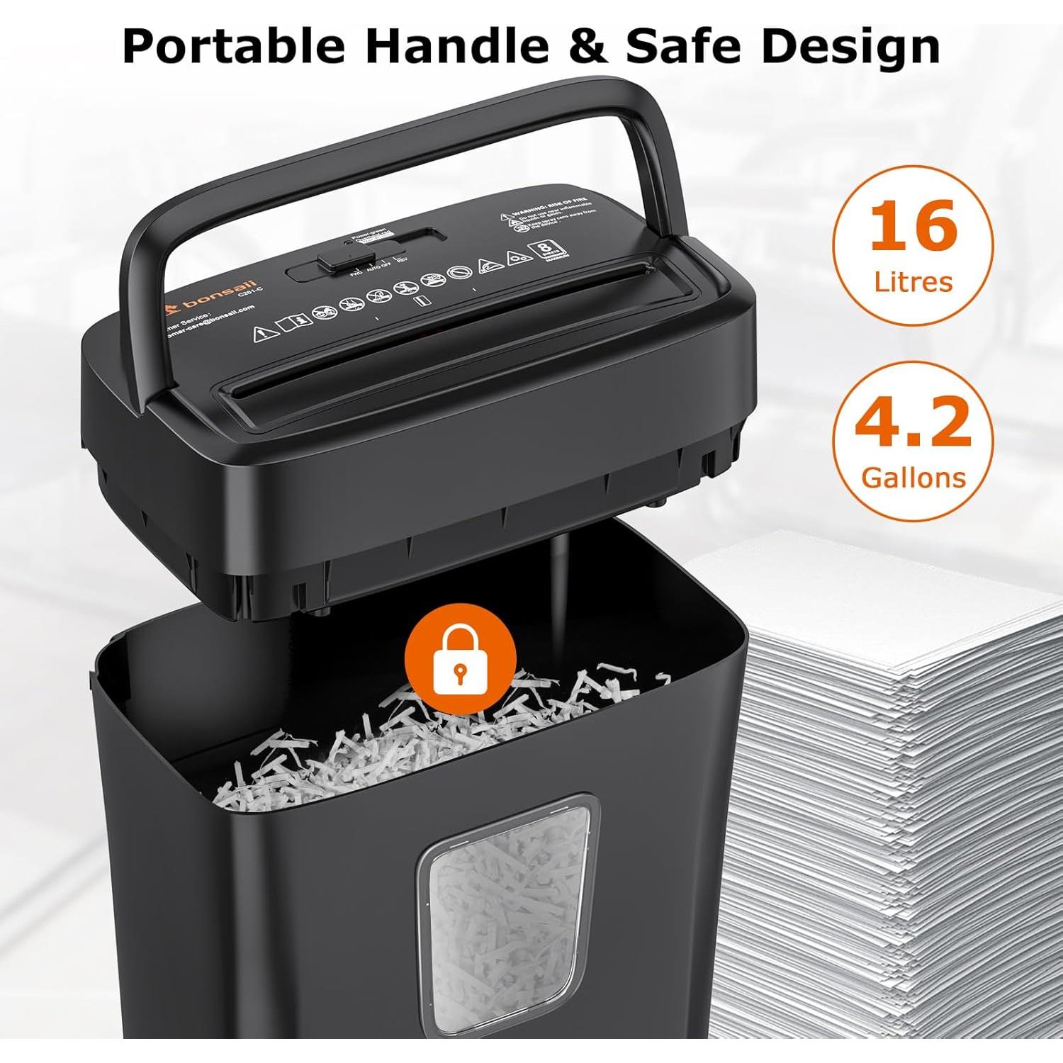 Destructora de Papel Bonsaii C261-C Corte Cruzado 8 Hojas