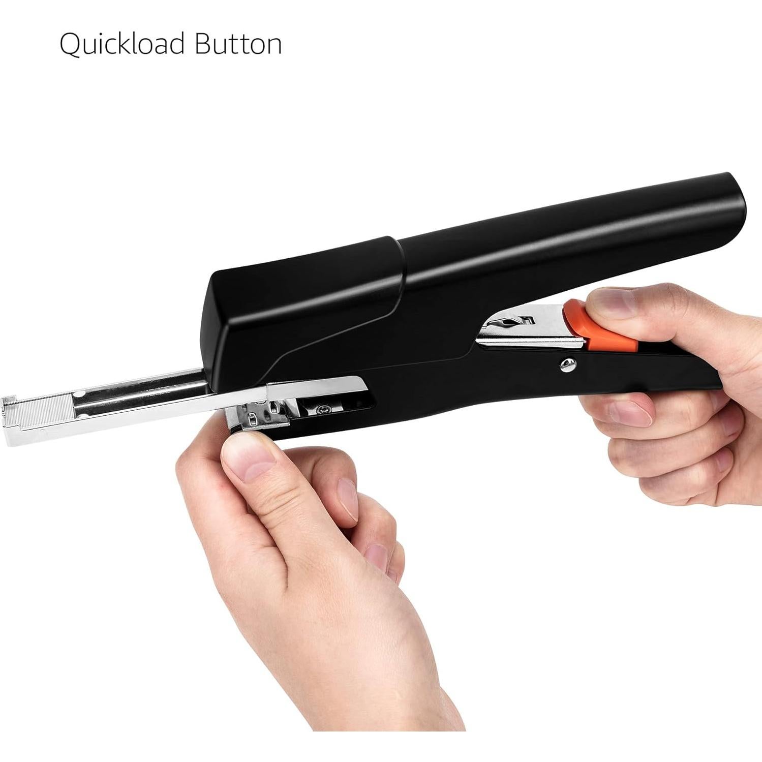 Grapadora de mano Amazon Basics sin esfuerzo, 25 hojas, negra