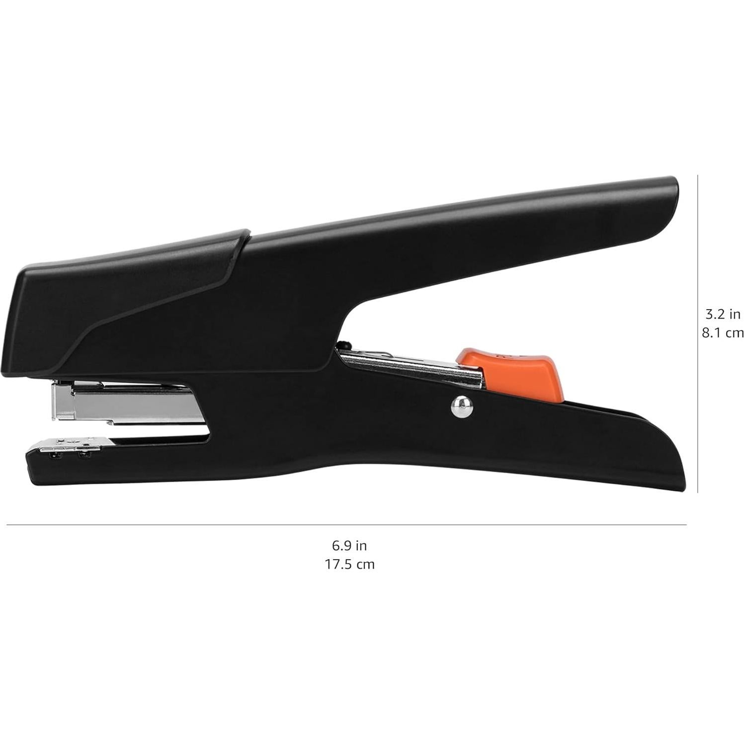 Grapadora de mano Amazon Basics sin esfuerzo, 25 hojas, negra