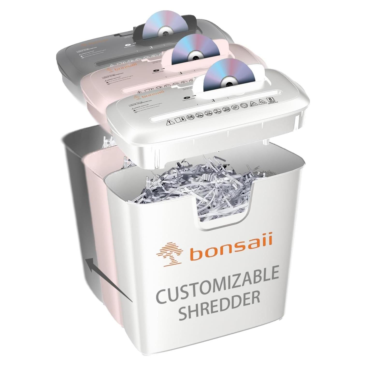 BONSAII Trituradora Personalizable 12 Hojas 20.8L Alta Seguridad