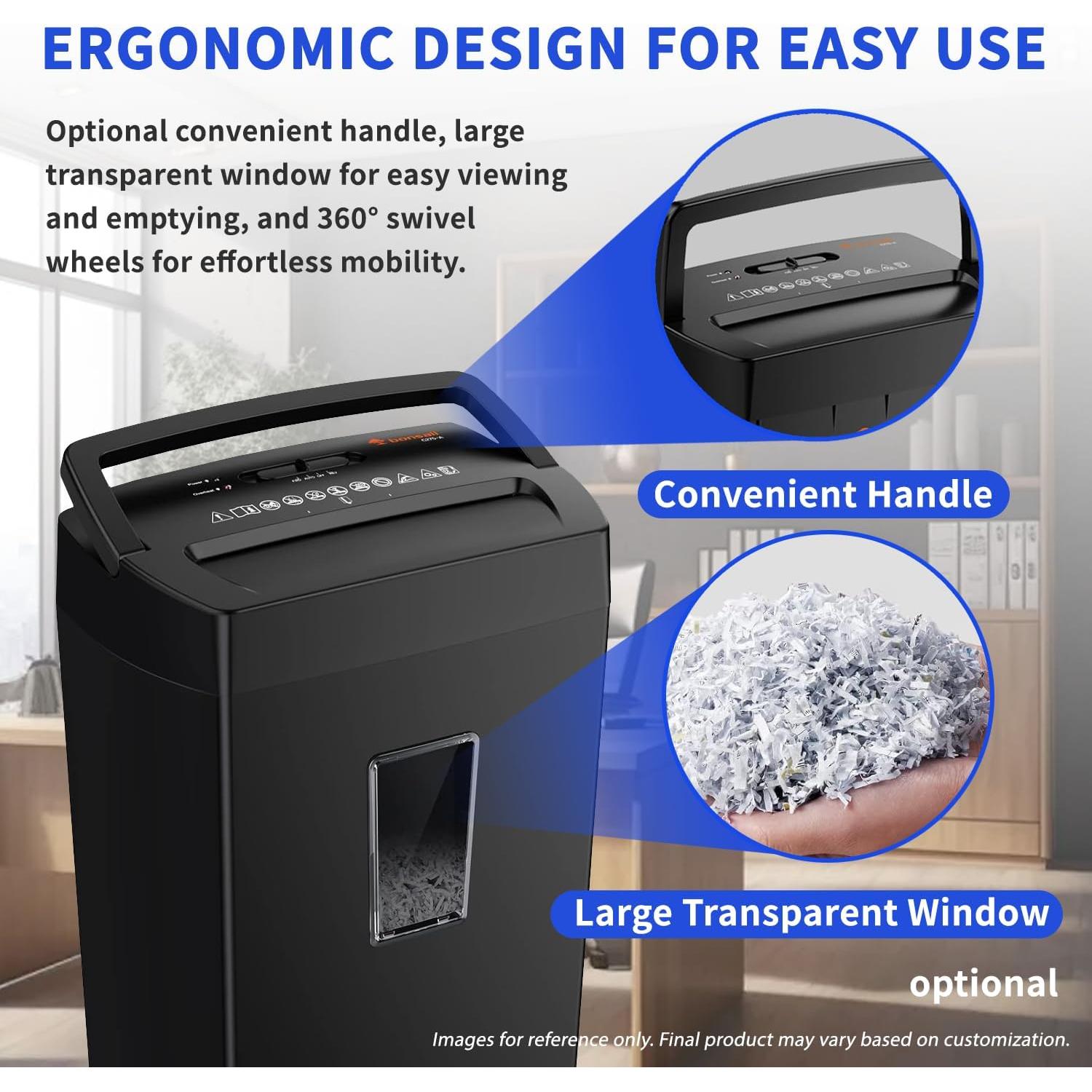 BONSAII Trituradora Personalizable 12 Hojas 20.8L Alta Seguridad