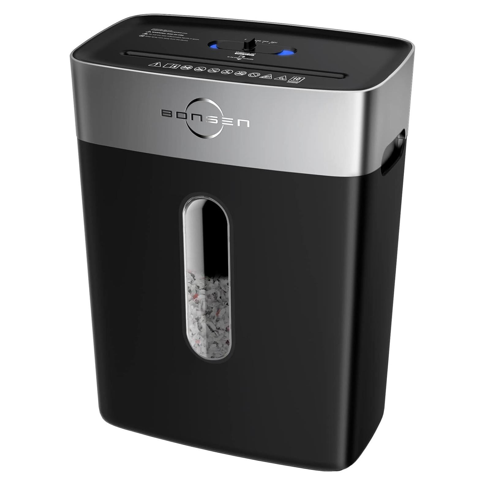 Trituradora de Papel BONSEN S3201 10 Hojas Corte Cruzado