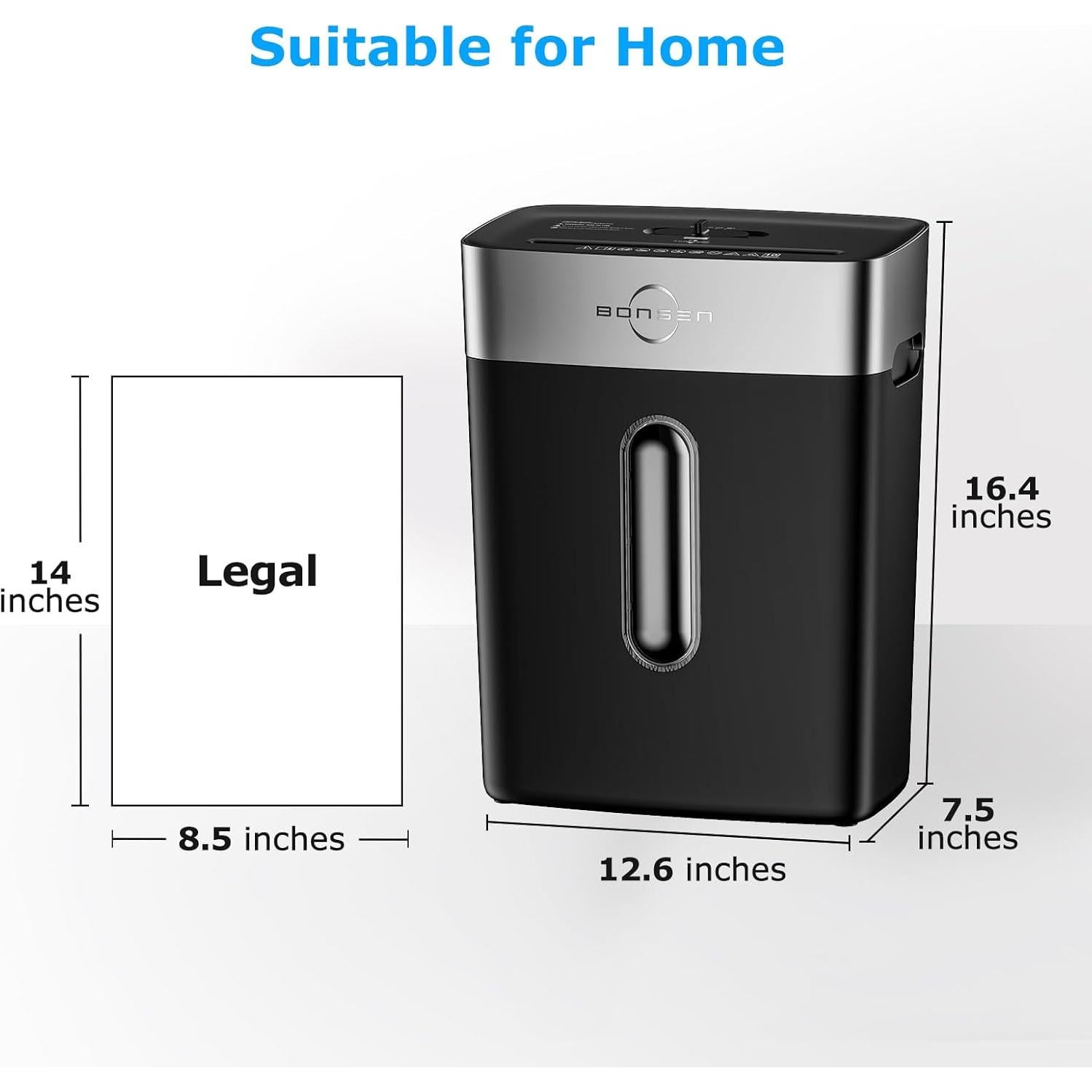 Trituradora de Papel BONSEN S3201 10 Hojas Corte Cruzado