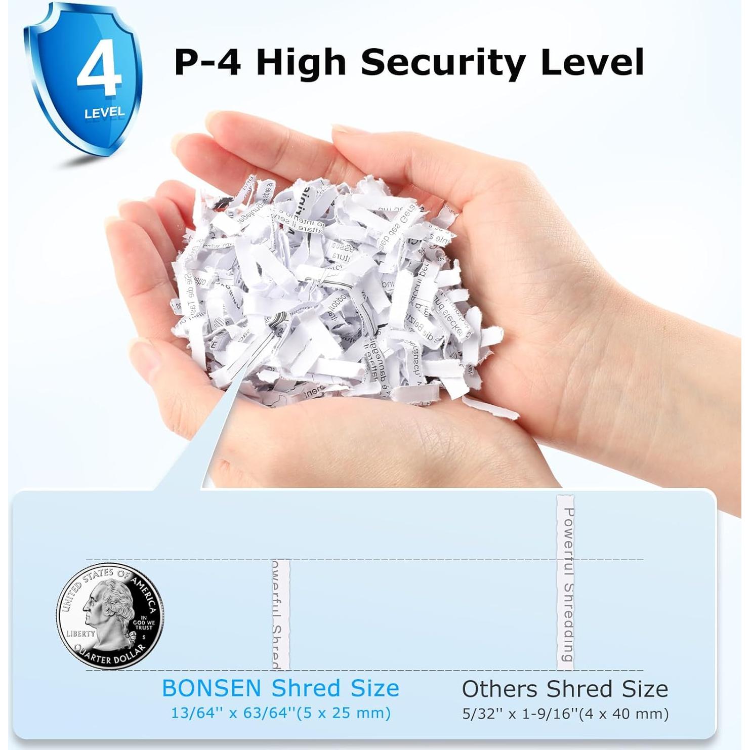 Trituradora de Papel BONSEN S3112 Corte Cruzado 14 Hojas