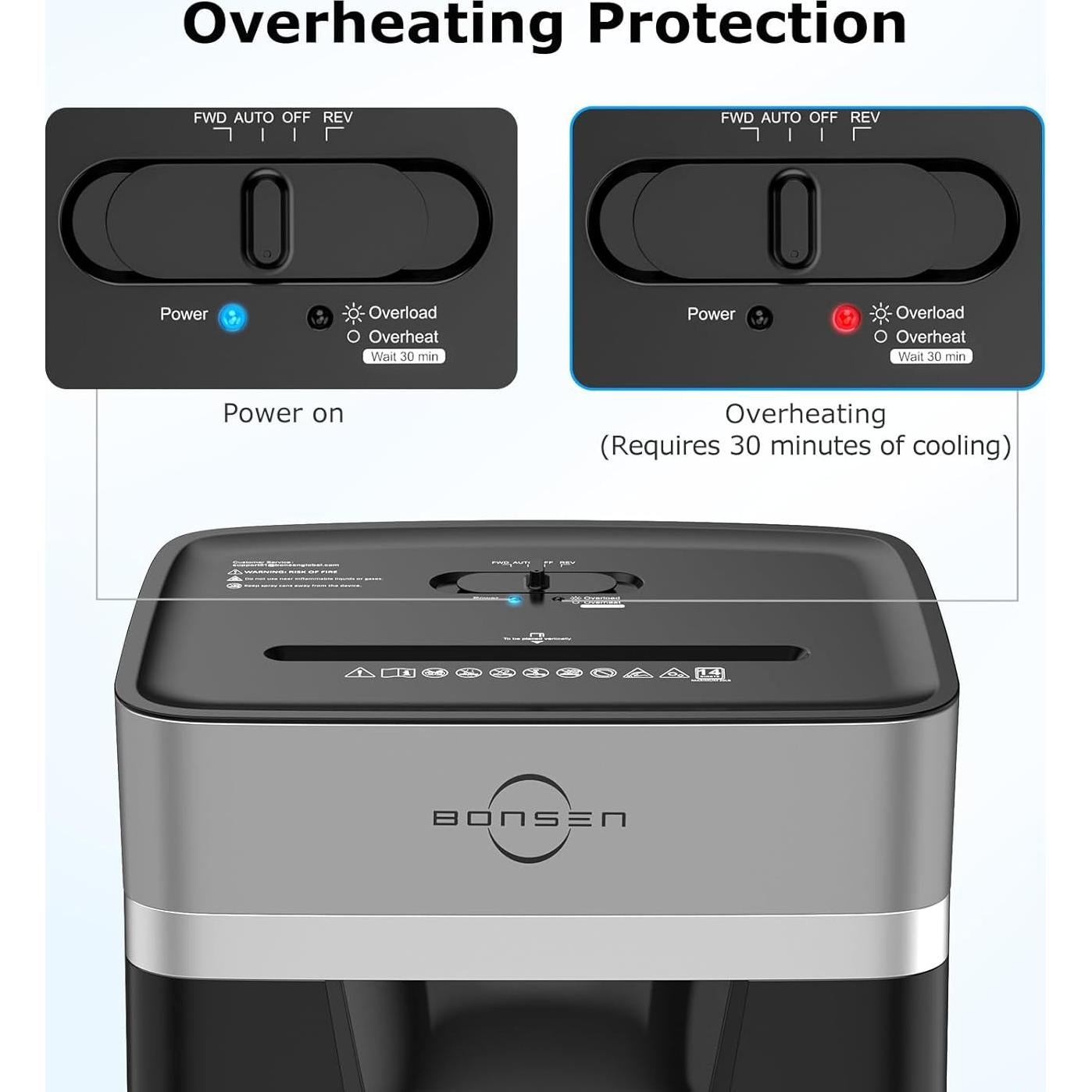 Trituradora de Papel BONSEN S3112 Corte Cruzado 14 Hojas