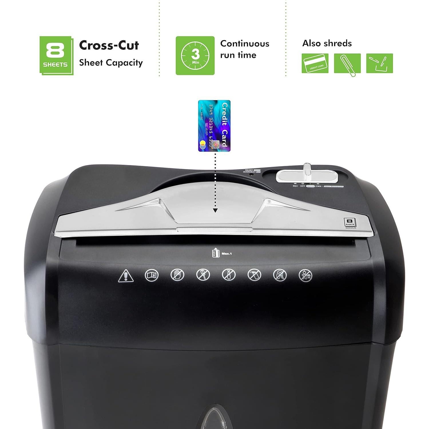 Destructora de Papel y Tarjetas Aurora AU875XZ, Corte en Cruz 8 Hojas