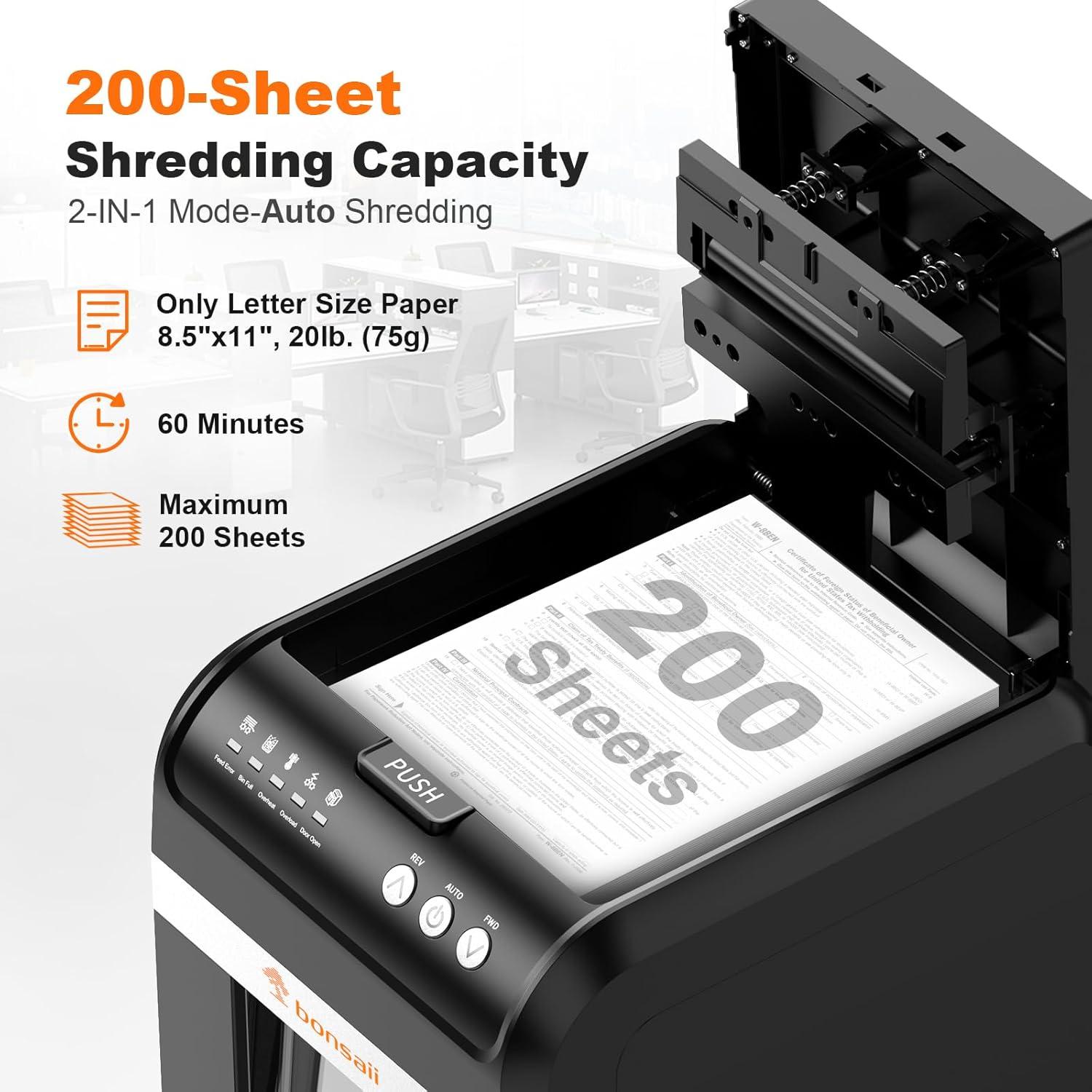 Trituradora de Papel Bonsaii C283-A 200 Hojas Automática P-4