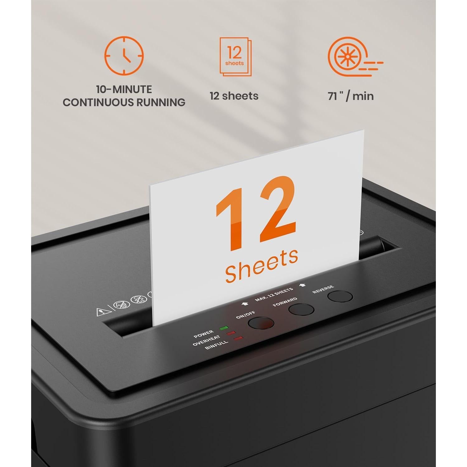 Destructora de Papel Frossvt Micro-Corte P-4 12 Hojas 10 Min