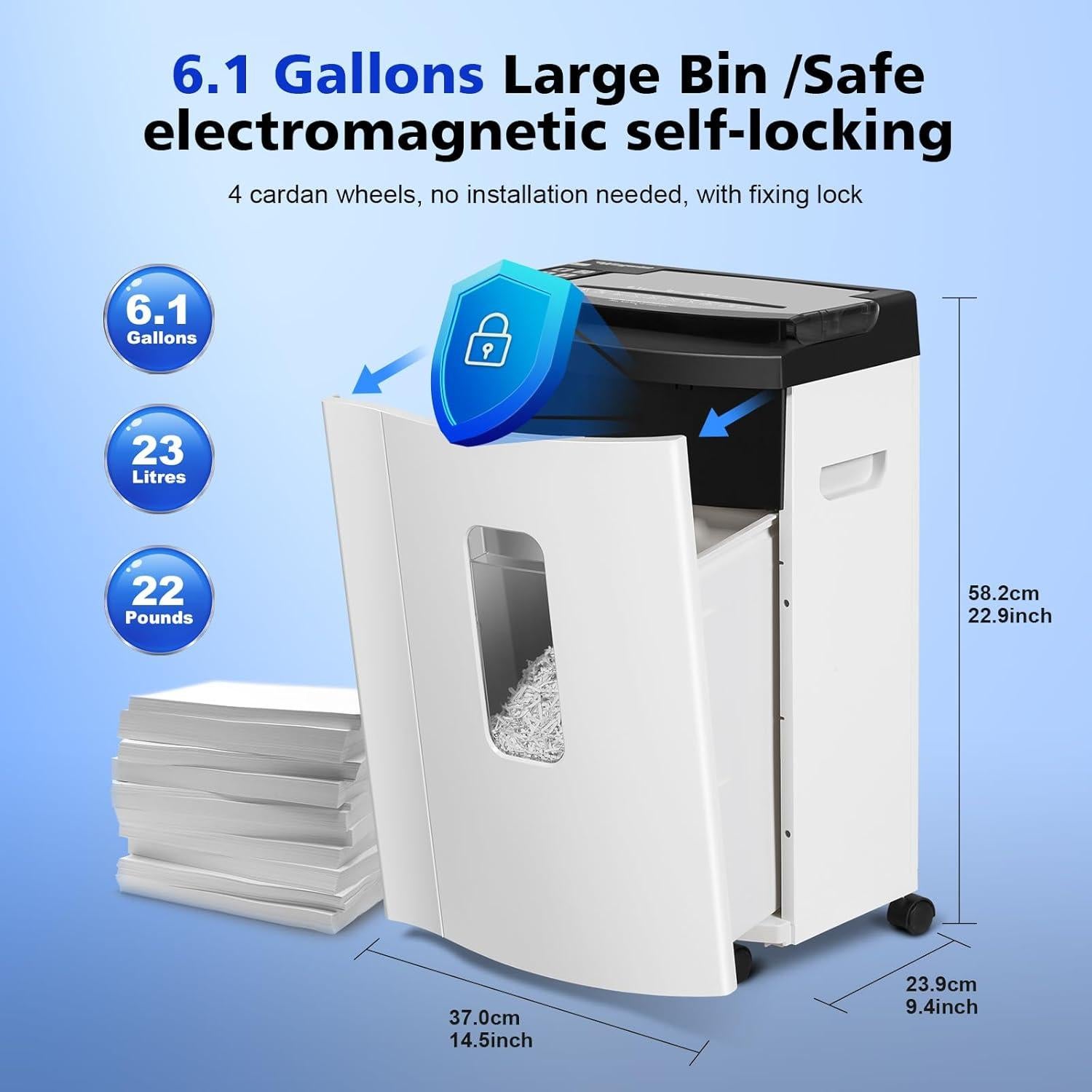 Desgarrador de papel automático Wingwise P-5 150 hojas 23L