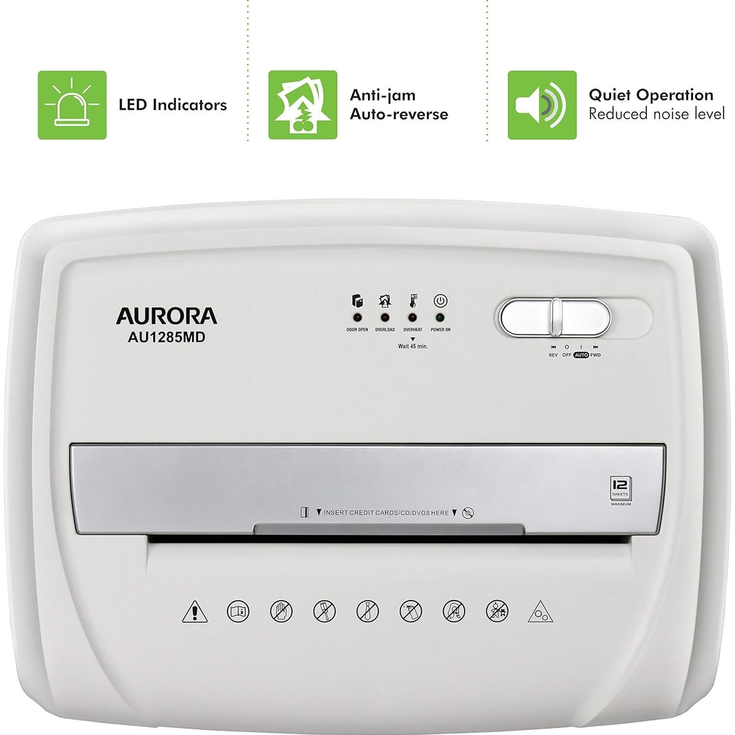 Trituradora de Papel Aurora AU1285MD Microcorte 12 Hojas