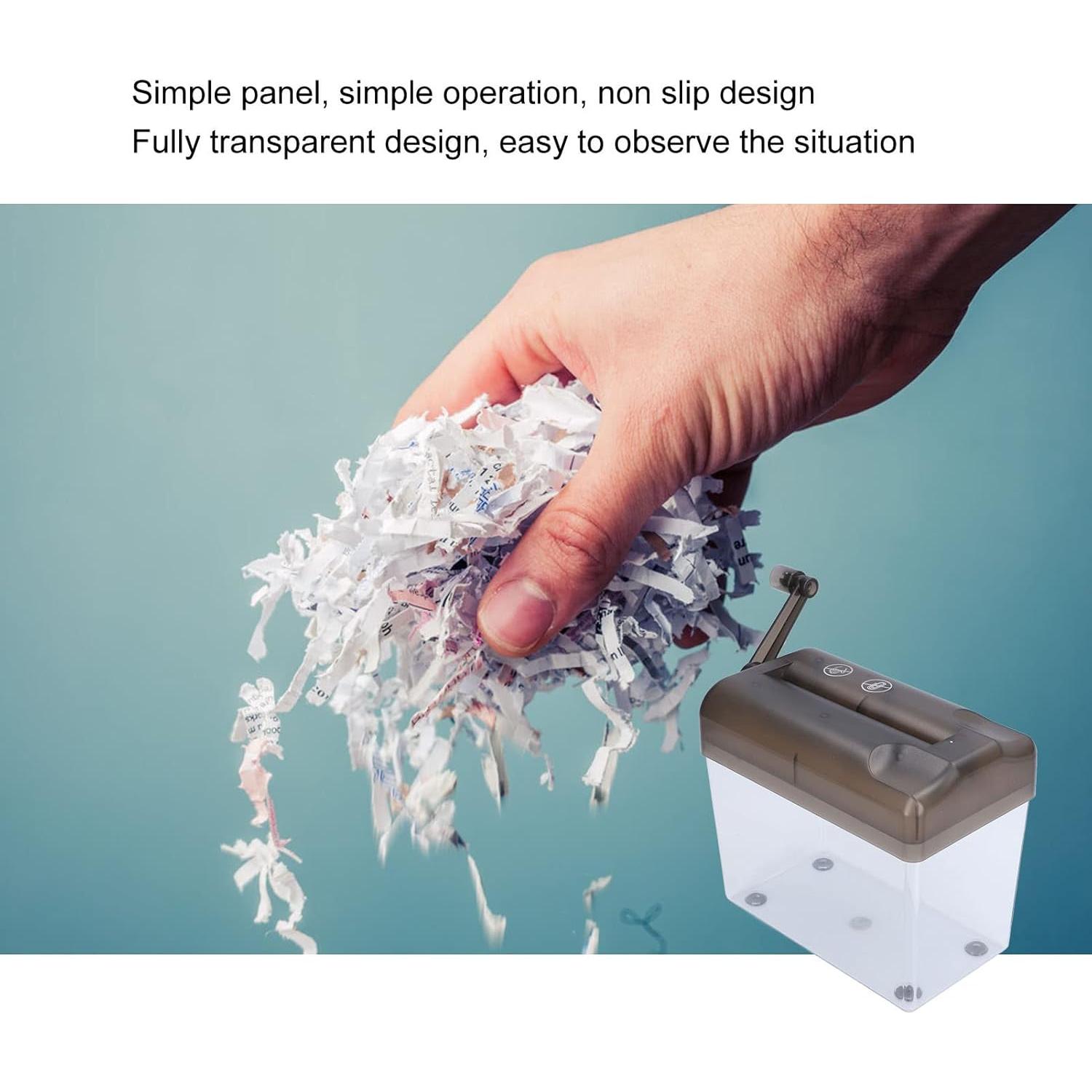 Destructora de Papel Manual QANYEGN Gris 20.5cm 2 Hojas