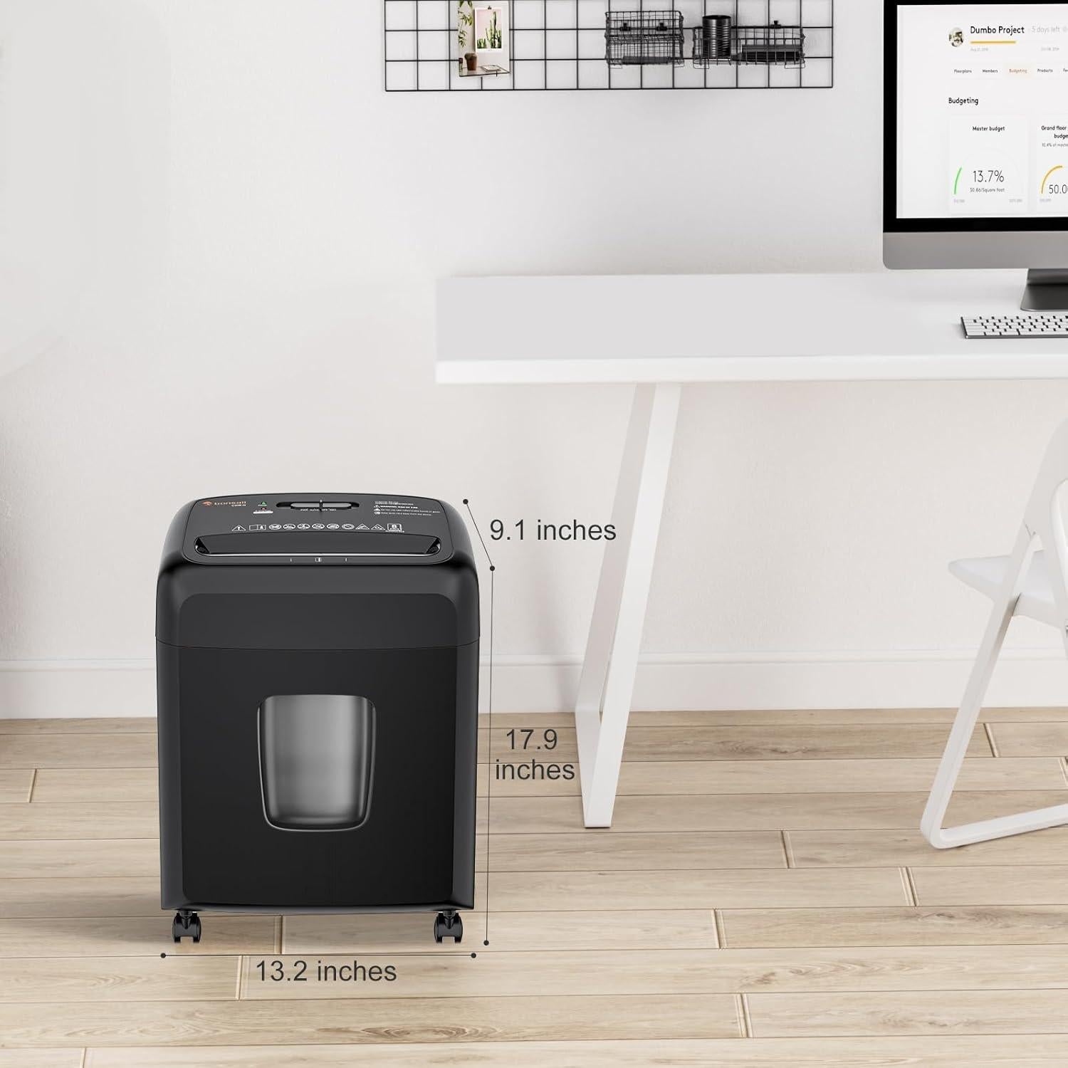 Bonsaii Trituradora de Papel Micro Corte 8 Hojas 4 Galones