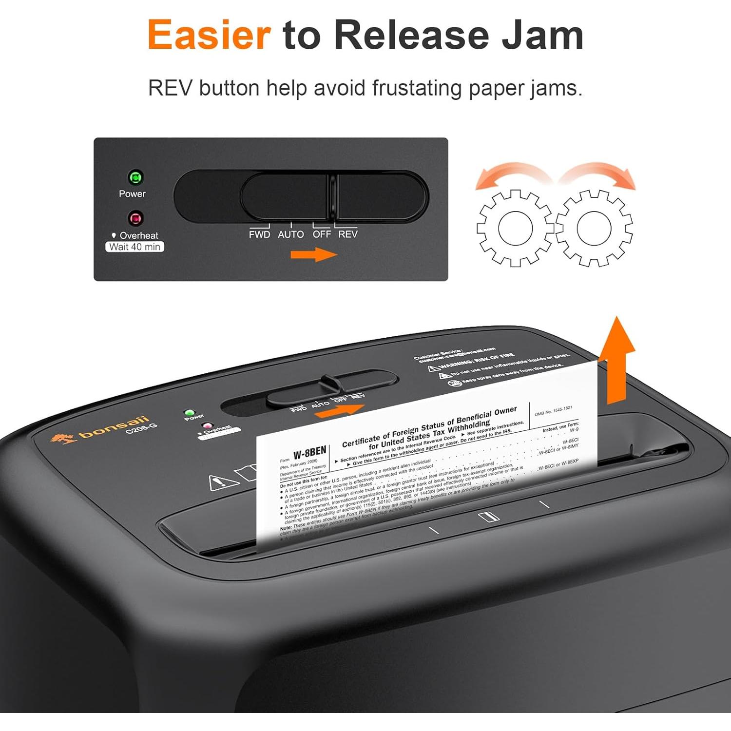 Bonsaii Trituradora de Papel Micro Corte 8 Hojas 4 Galones