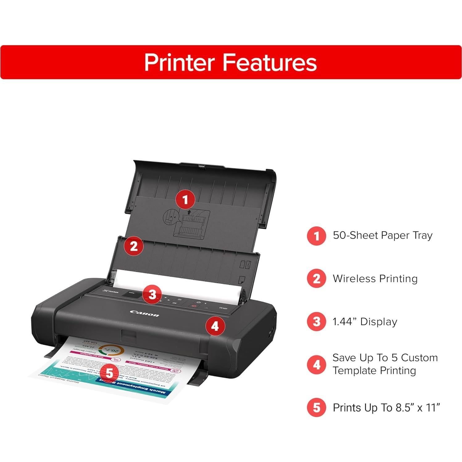Impresora Portátil Inalámbrica Canon PIXMA TR160 2.04 kg