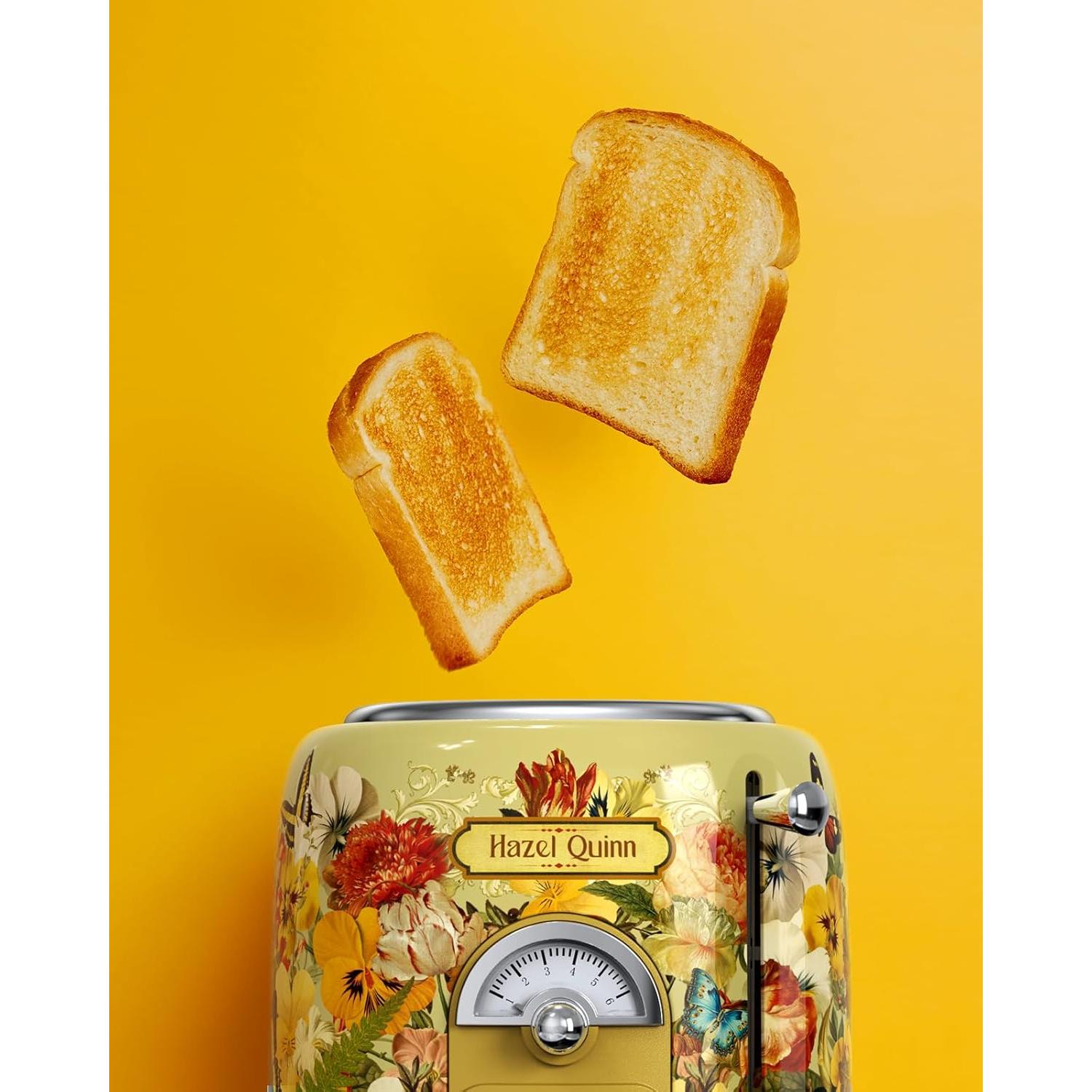 Tostadora Retro Hazel Quinn 2 Rebanadas 850W 6 Niveles Dorado