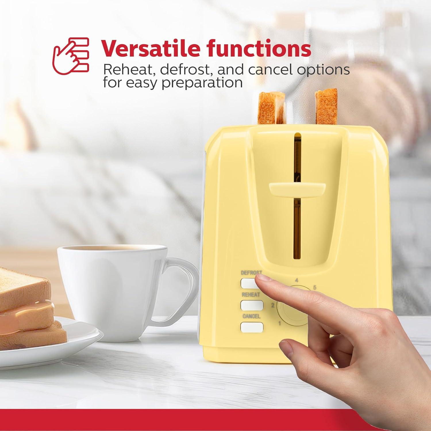 Tostadora Holstein Housewares 2 Rebanadas Amarilla Acero Inoxidable