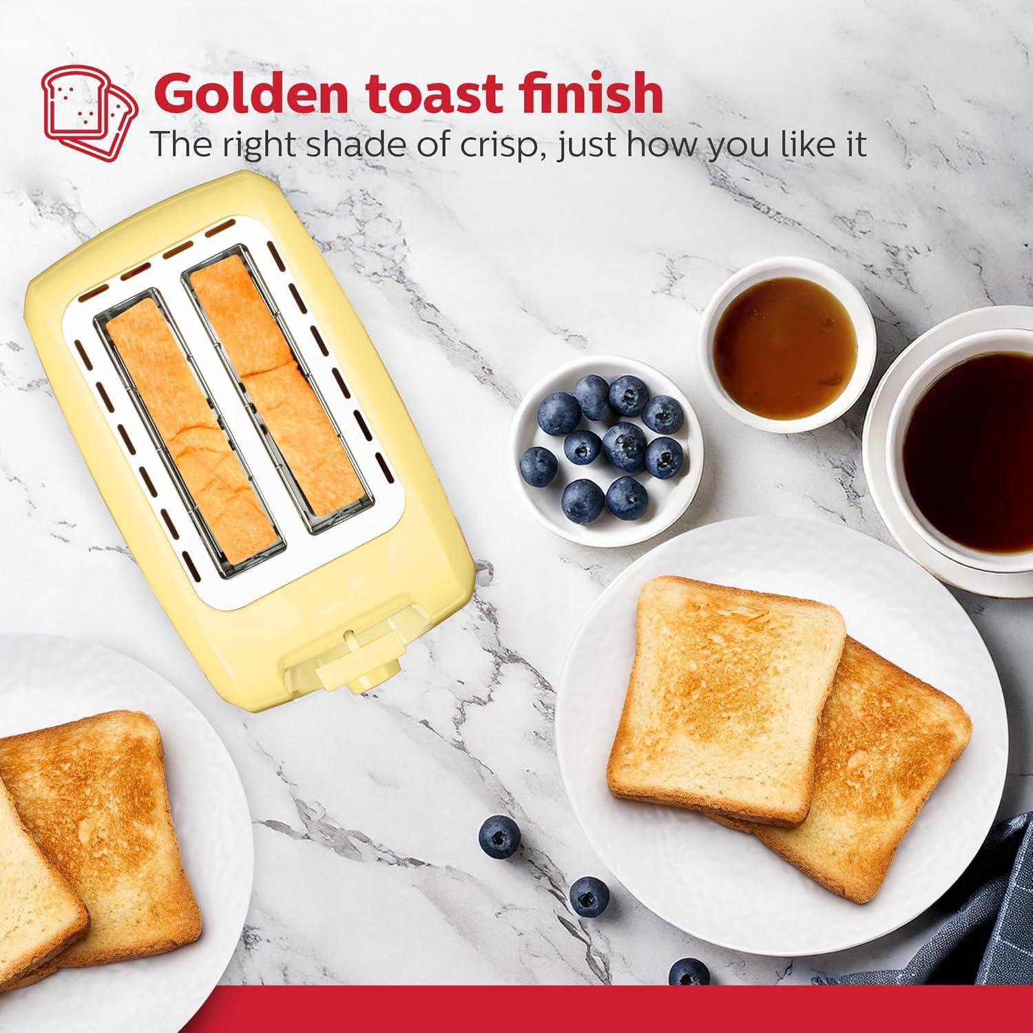 Tostadora Holstein Housewares 2 Rebanadas Amarilla Acero Inoxidable