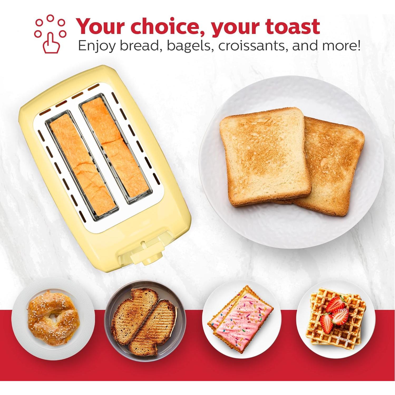 Tostadora Holstein Housewares 2 Rebanadas Amarilla Acero Inoxidable