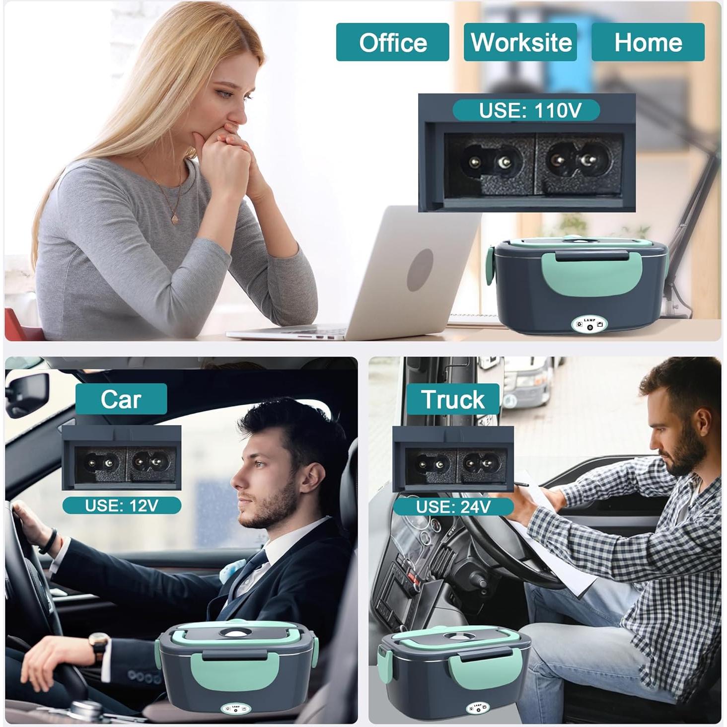 Caja de Almuerzo Eléctrica HOLDRUBY 1.5L 80W a Prueba de Fugas