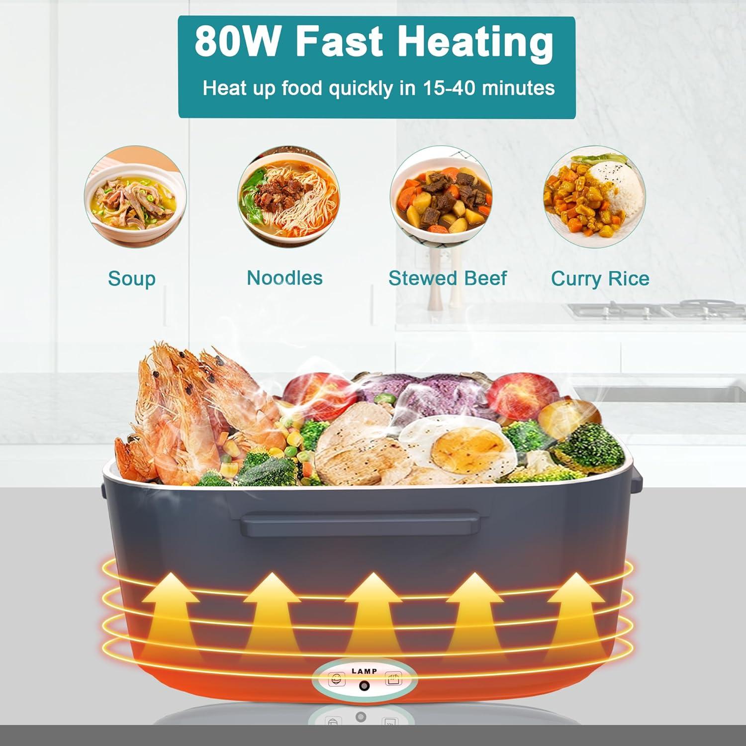 Caja de Almuerzo Eléctrica HOLDRUBY 1.5L 80W a Prueba de Fugas