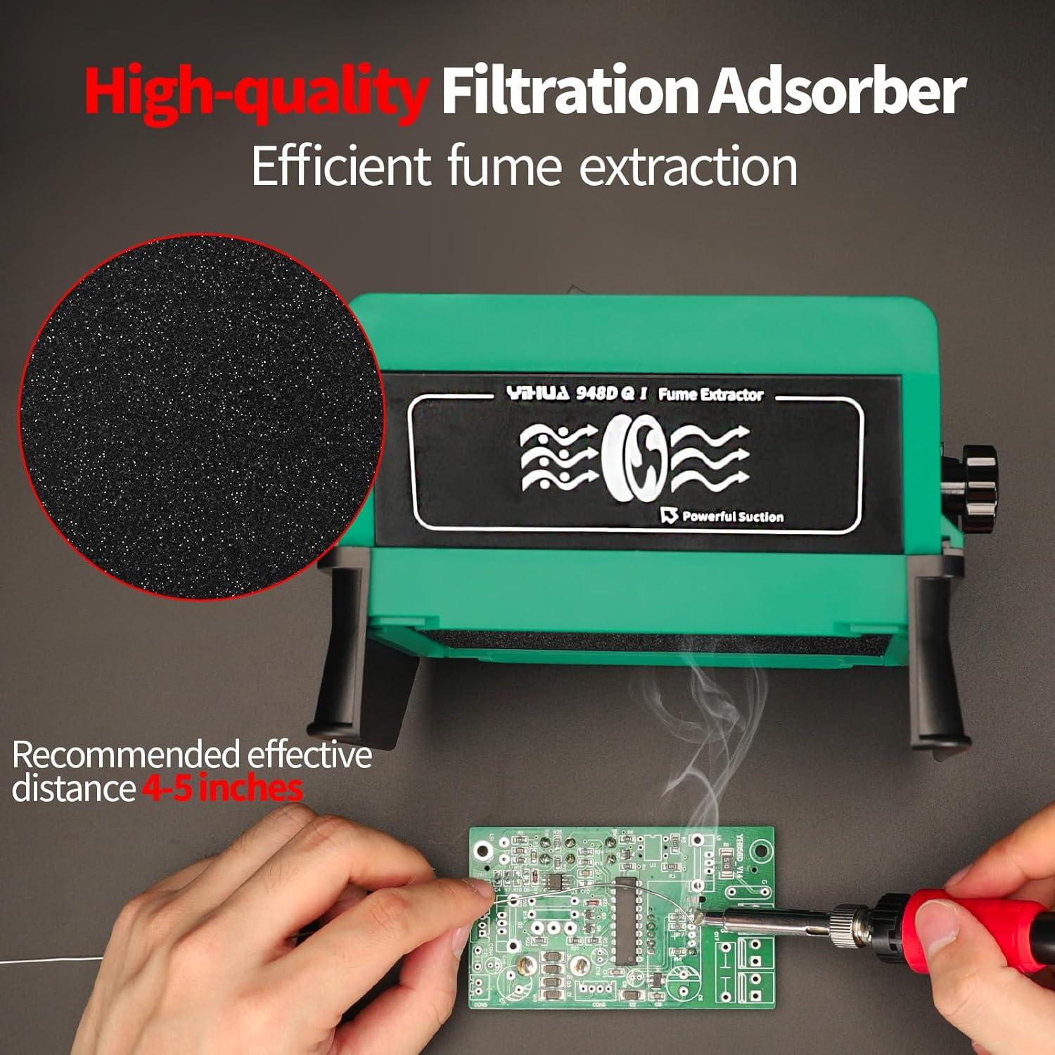 Extractor de Humo de Soldadura YIHUA 948DQ-I con 8 Filtros