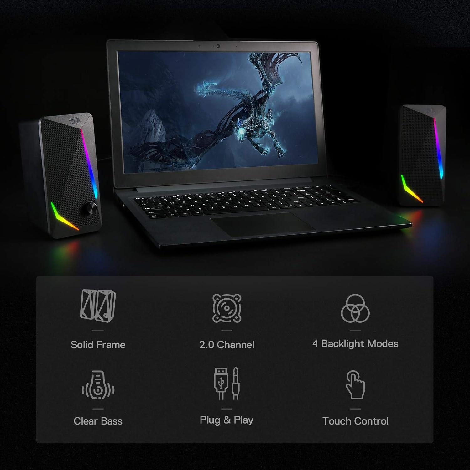 Altavoces Redragon GS510 2.0 RGB USB para PC y Laptop