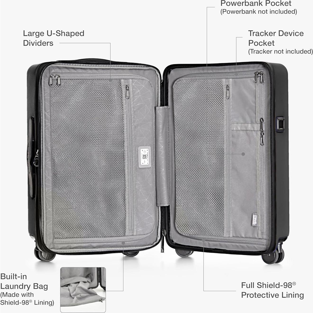 Maleta Dura Expandible Traveler's Choice Markham 21" Negra