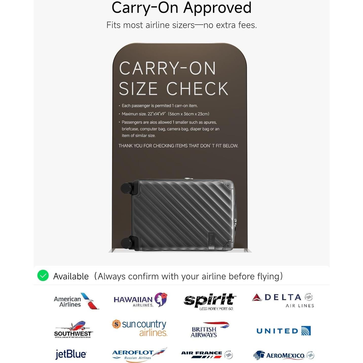 Maleta de Mano Luggex 20 Pulgadas Expandible Policarbonato