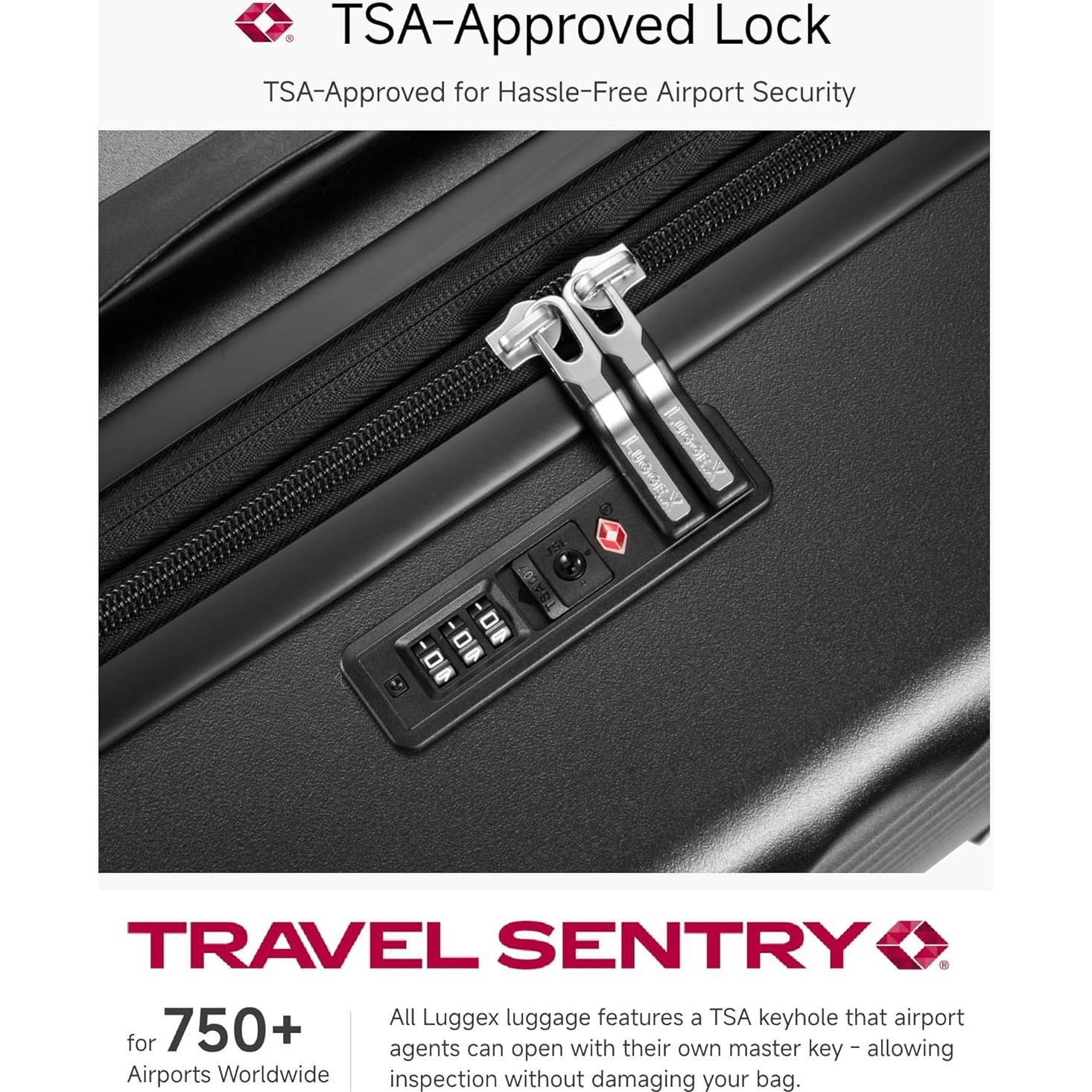 Maleta de Mano Luggex 20 Pulgadas Expandible Policarbonato