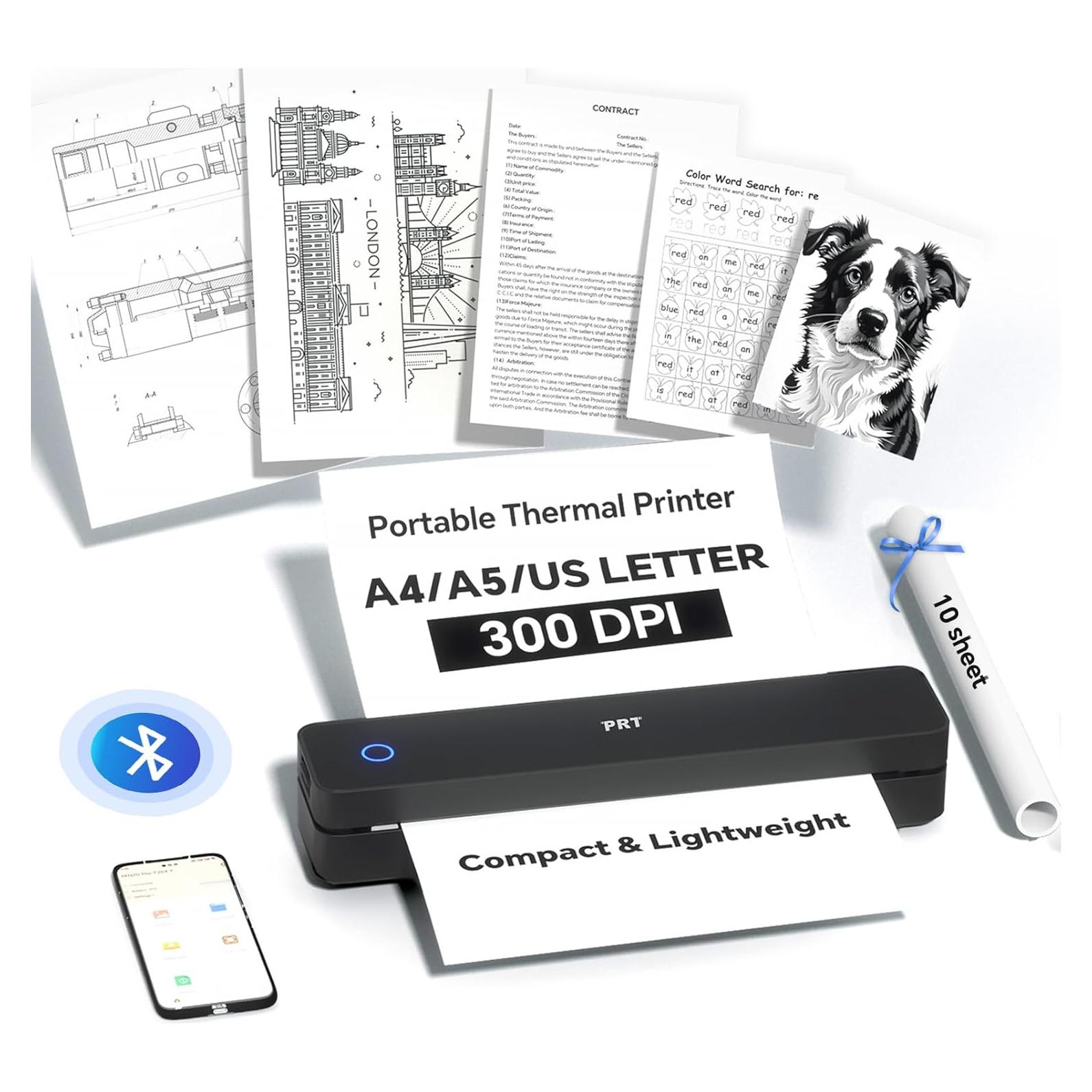 Impresora Térmica Portátil MT610 Pro Bluetooth 300 DPI Negra