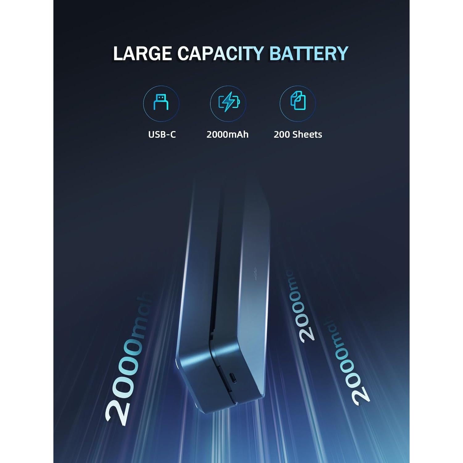 Impresora Térmica Portátil MT610 Pro Bluetooth 300 DPI Negra