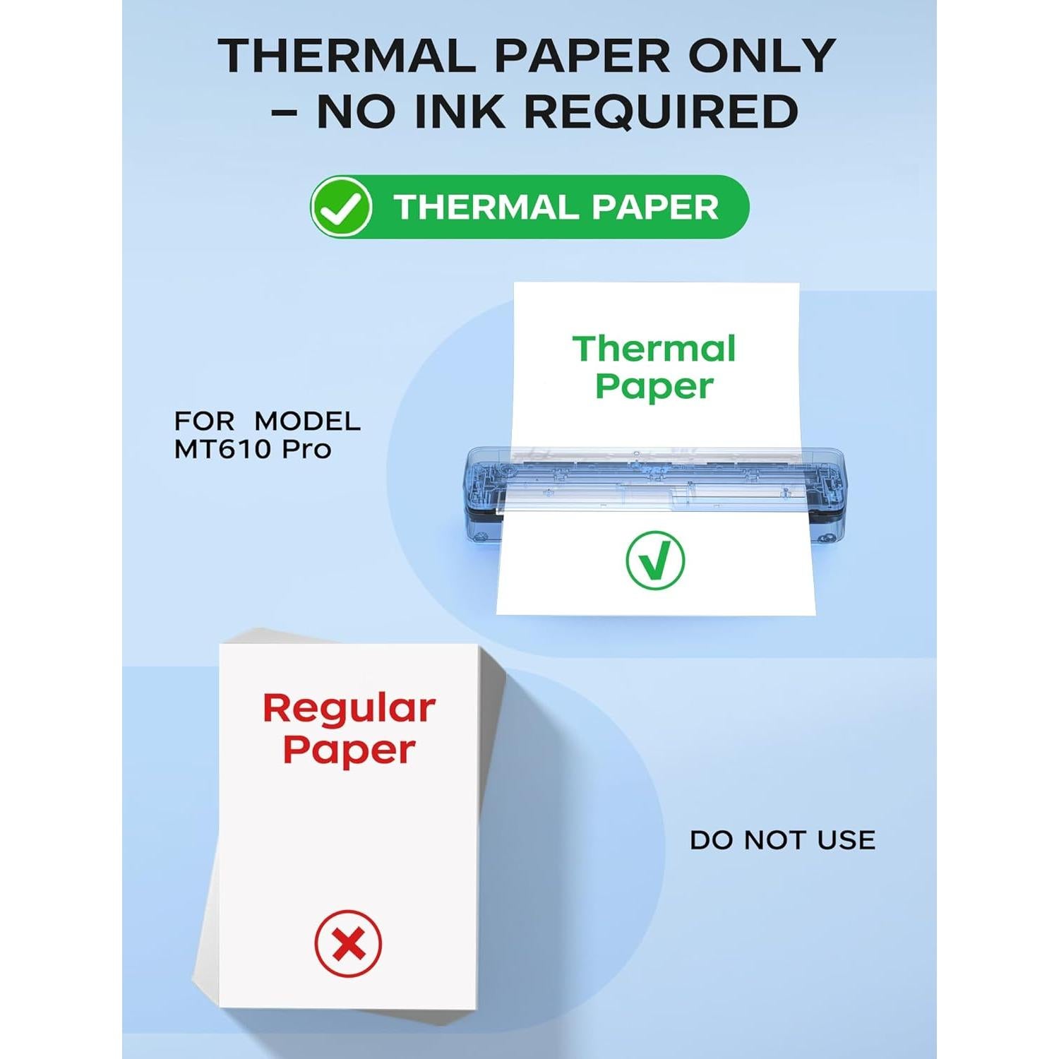 Impresora Térmica Portátil MT610 Pro Bluetooth 300 DPI Negra