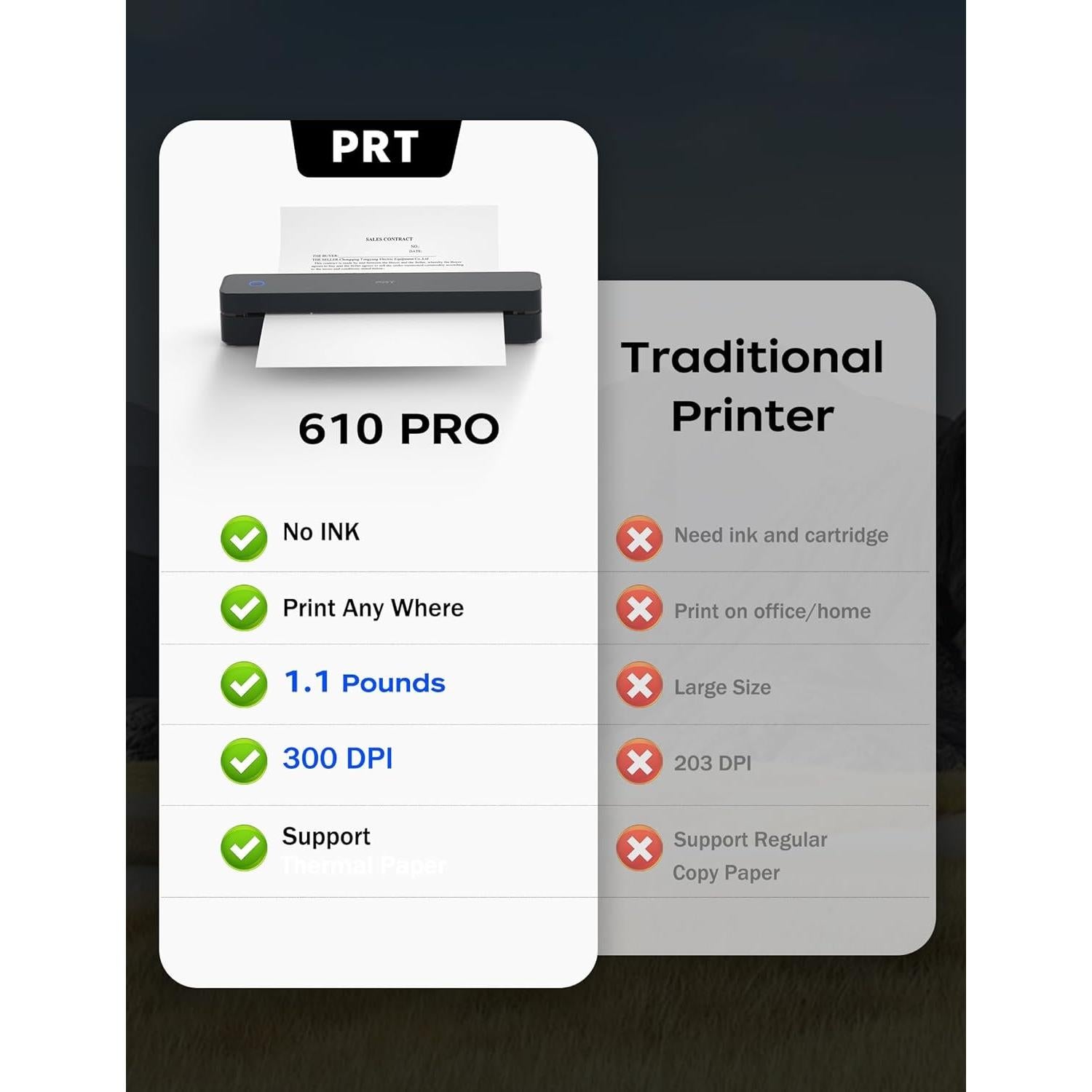 Impresora Térmica Portátil MT610 Pro Bluetooth 300 DPI Negra