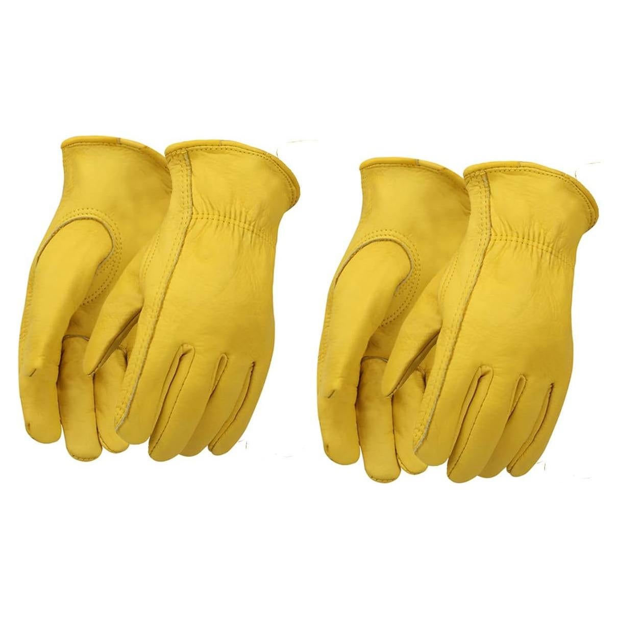 Heavy Duty leather work Gloves,Safety Cowhide Leather Garden Working Gloves for Men/Women,Driving,Yard work