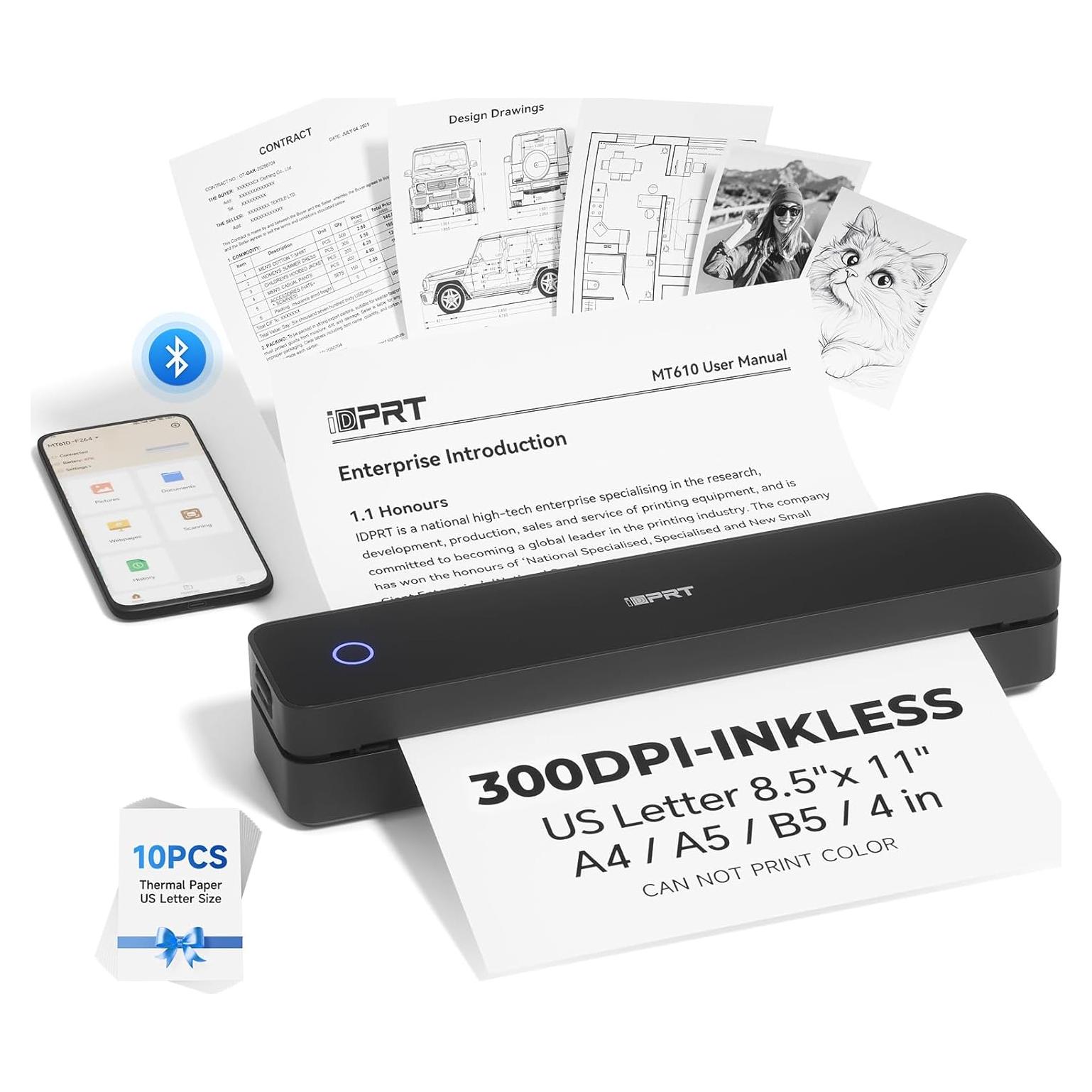 Impresora Portátil iDPRT MT610 Pro Inalámbrica 300DPI Negro