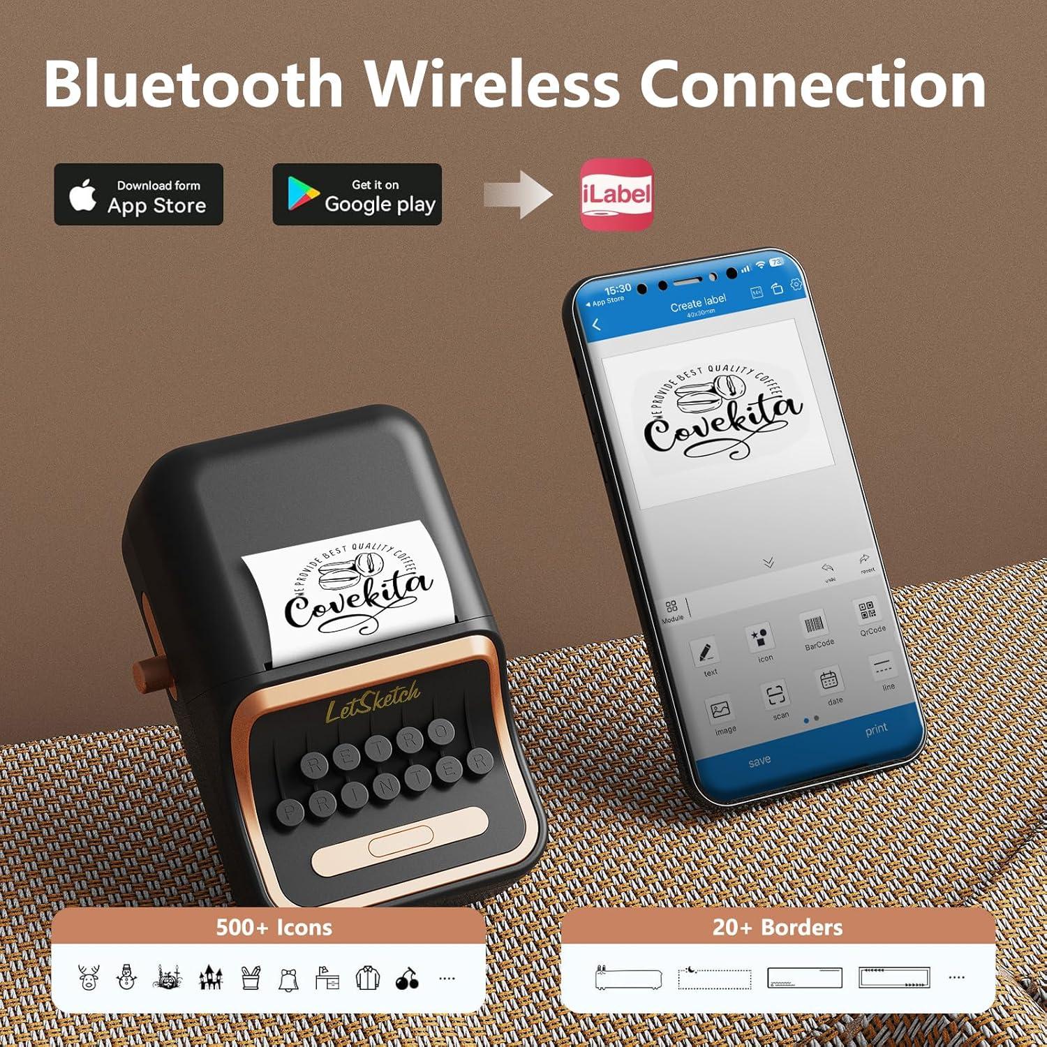 Impresora de Etiquetas Térmica Portátil Prievou WP9520 Bluetooth