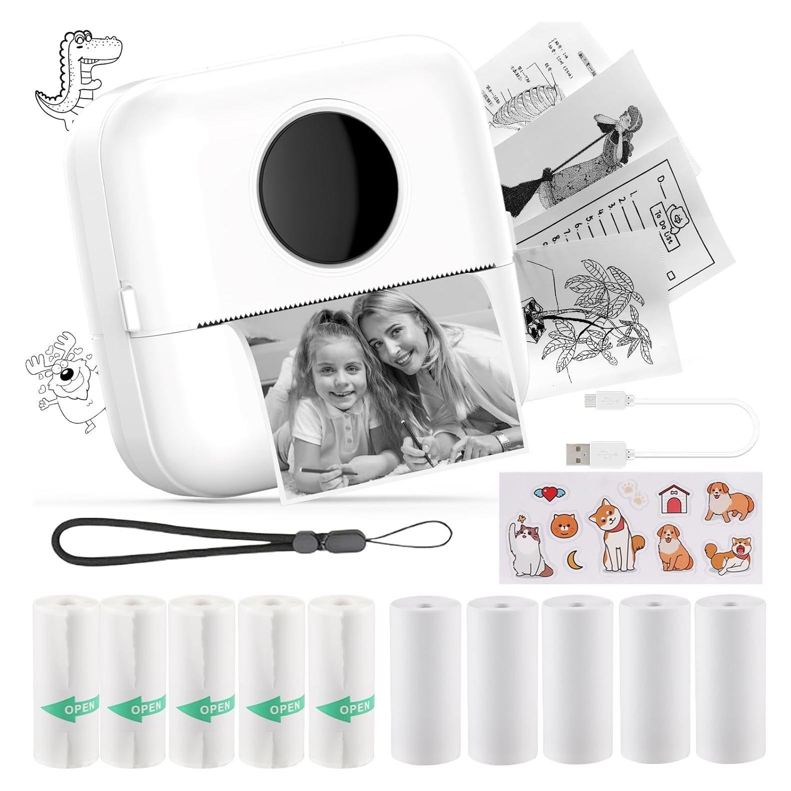 Impresora de Etiquetas Térmica HuiJuKeJi Mini Bluetooth 11 Rollos