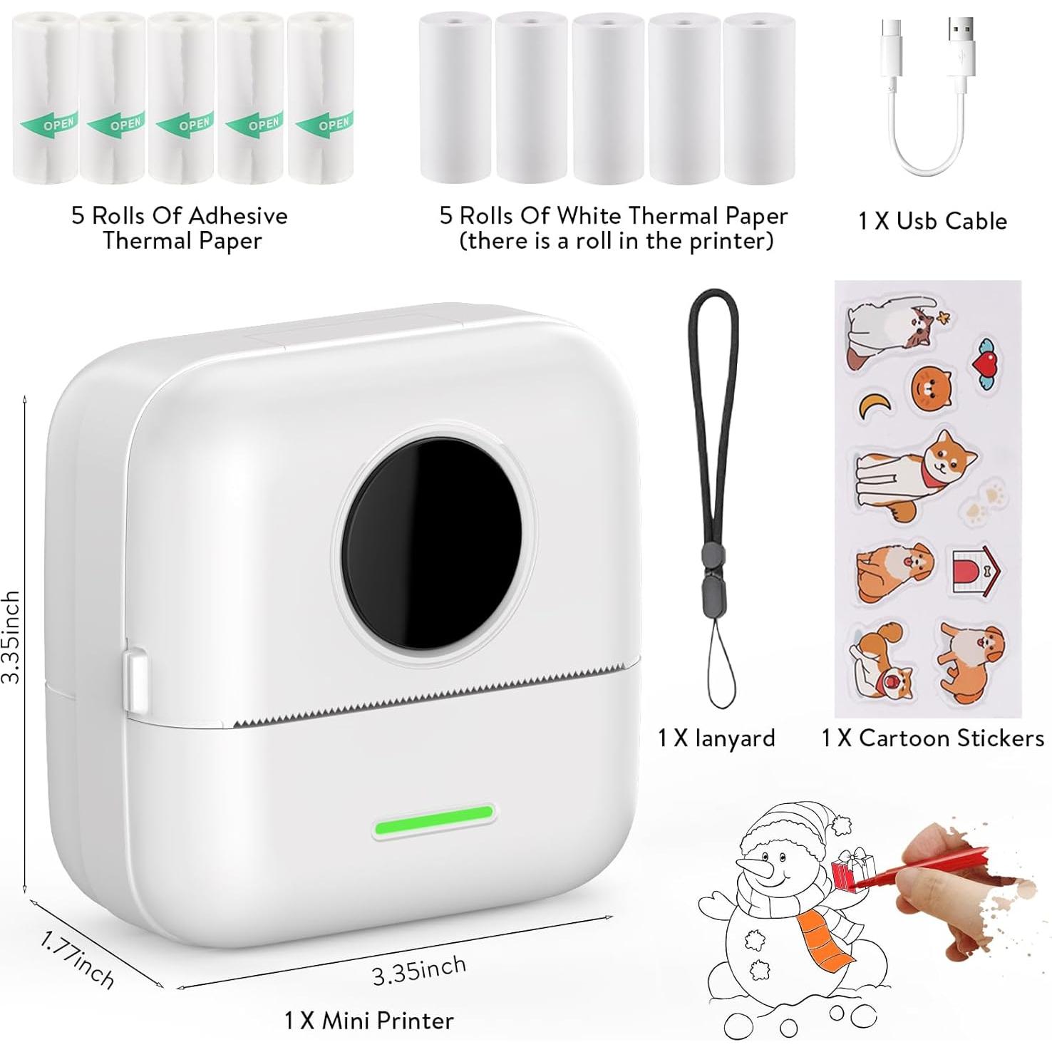 Impresora de Etiquetas Térmica HuiJuKeJi Mini Bluetooth 11 Rollos