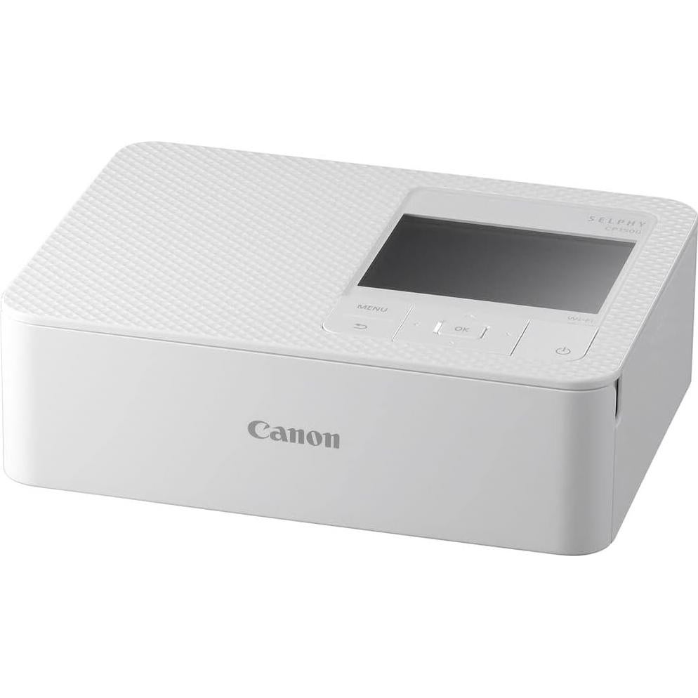 Impresora de Fotos Compacta Canon SELPHY CP1500 Blanca + Tinta y Papel KP-108IN + 64GB
