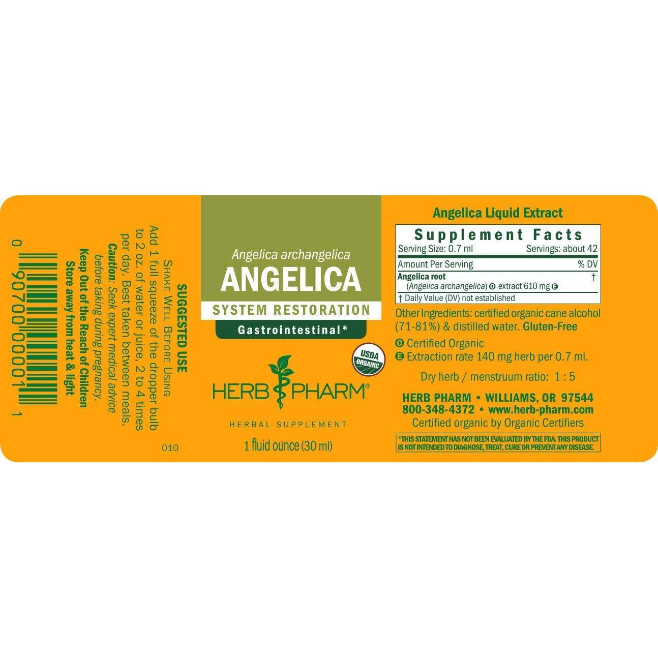 Extracto Líquido de Raíz de Angélica Orgánica Herb Pharm 30 ml