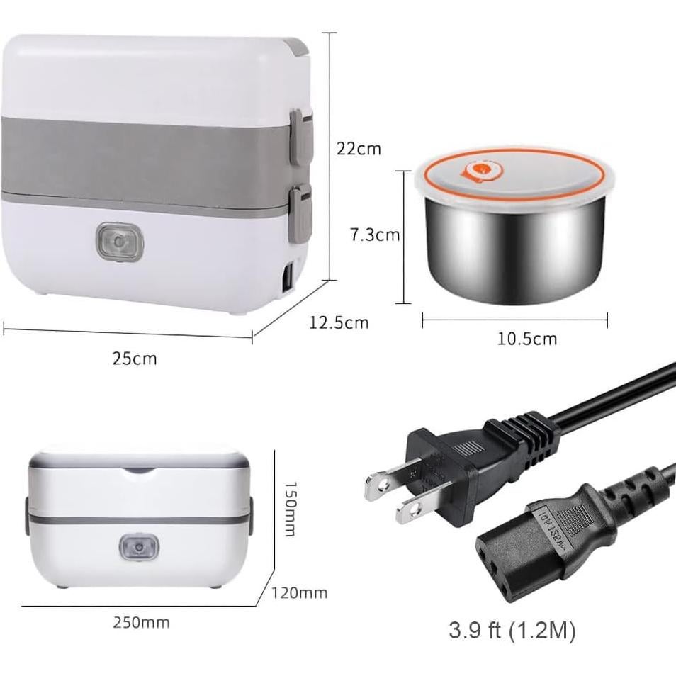 Caja de Almuerzo Eléctrica Tuehakny 2L 220V 200W Acero Inoxidable